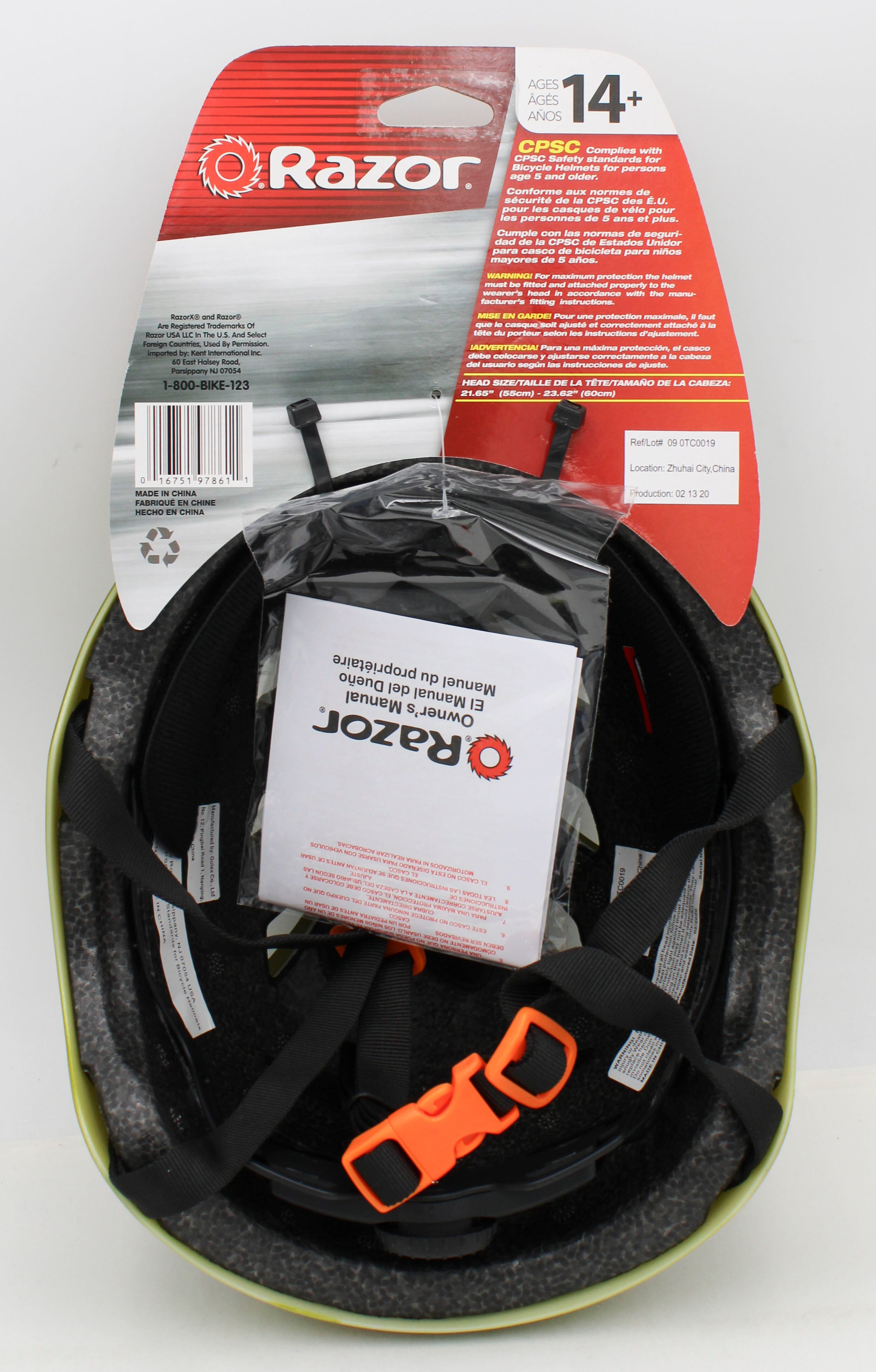 RAZOR ADULT HELMET SATIN AVOCADO