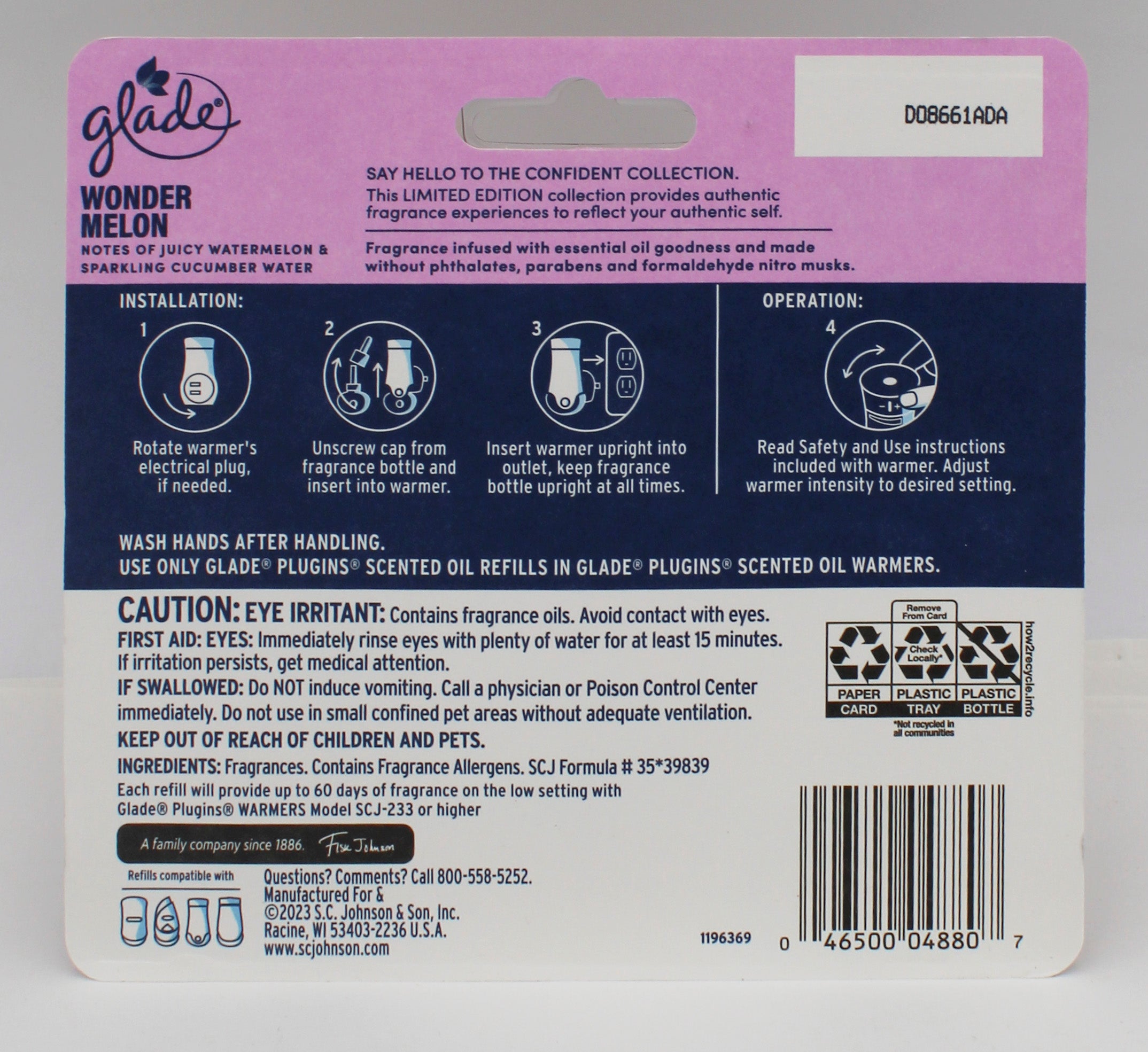 GLADE PLUGINS SCENTED OIL WONDER MELON 5ct 0.67floz US