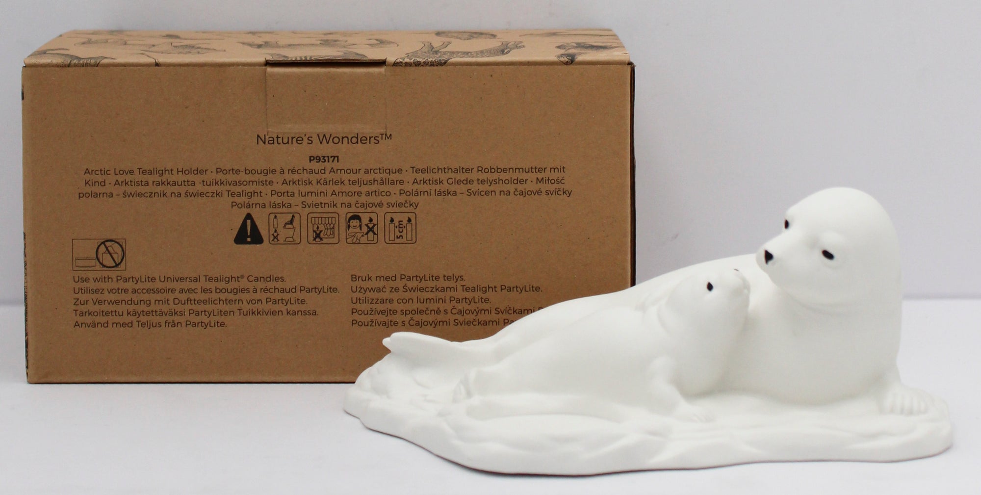 PARTYLITE ARCTIC LOVE TEALIGHT HOLDER 7"x 5"