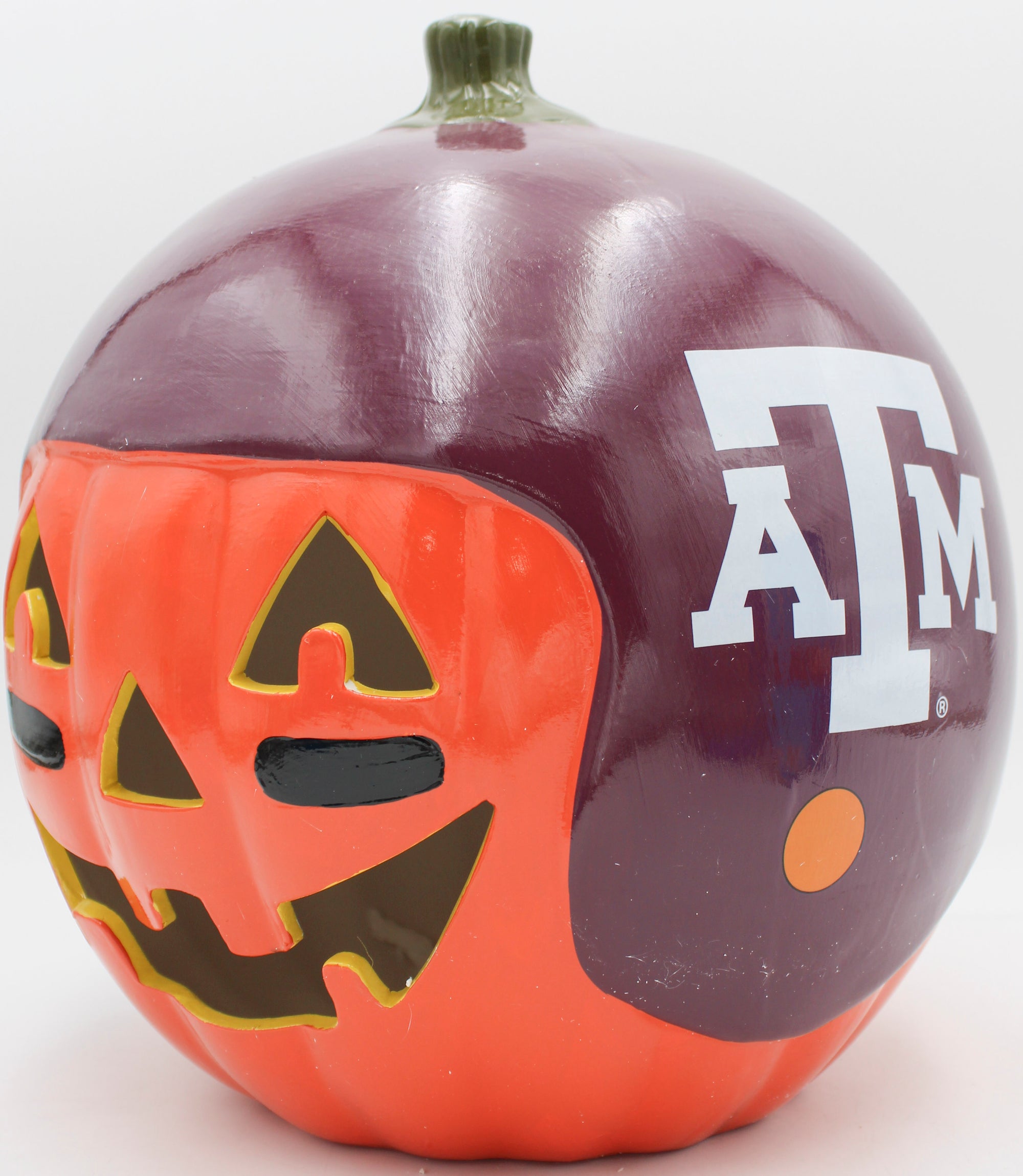 OFFICIALLY LICENCED TEXAS A&M AGGIES CERAMIC PUMPKIN HELMET 10"