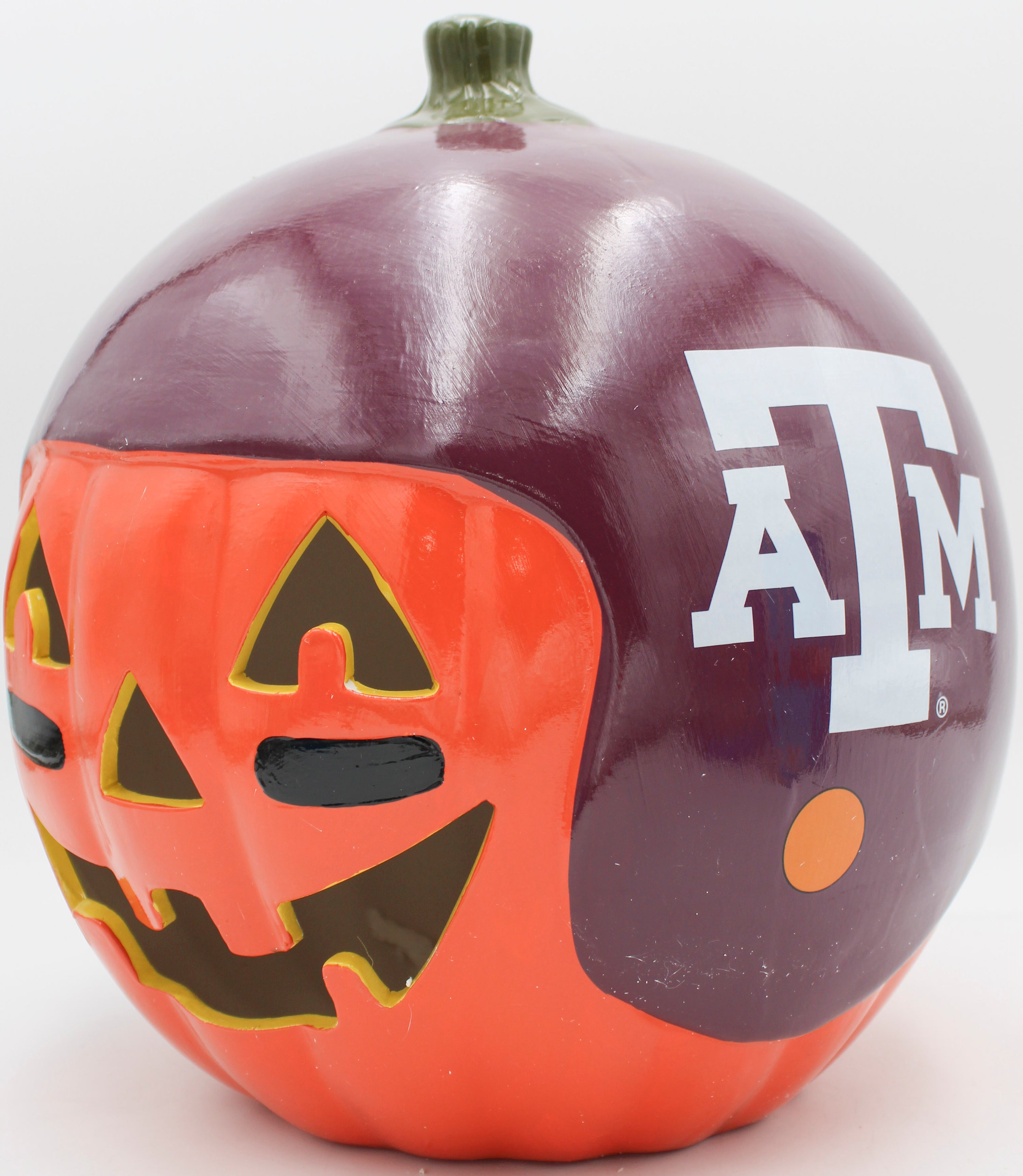 OFFICIALLY LICENCED TEXAS A&M AGGIES CERAMIC PUMPKIN HELMET 10"
