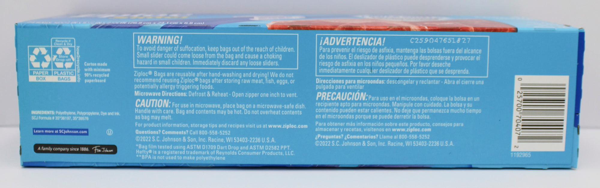 ZIPLOC SLIDER FREEZER GALLON 24ct US*