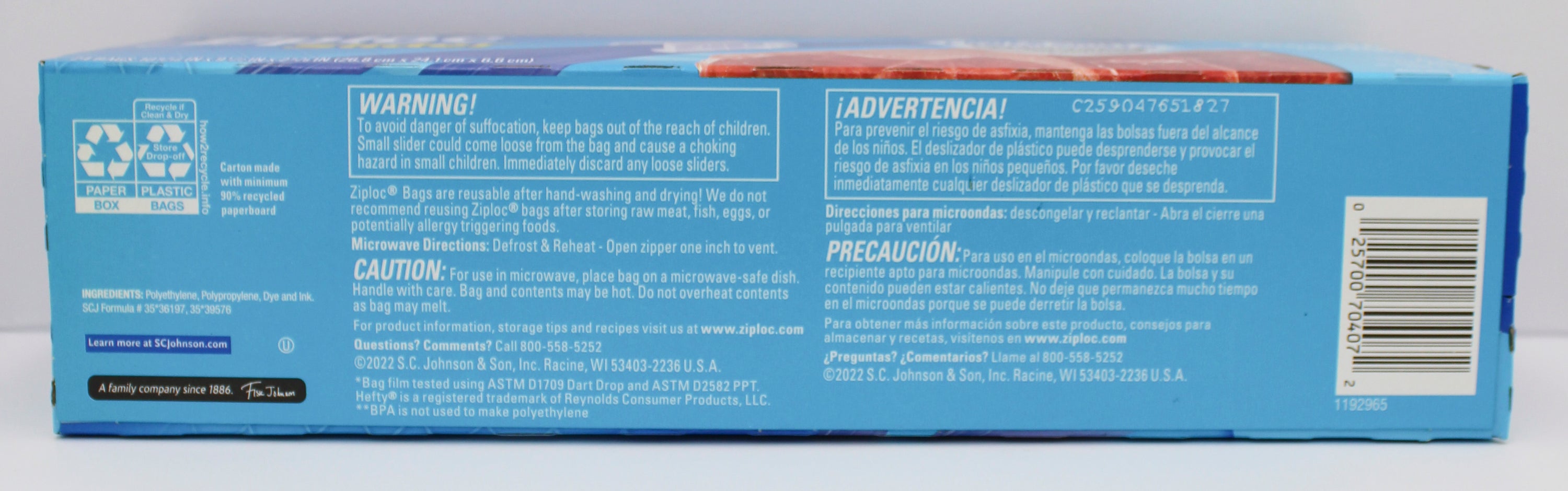 ZIPLOC SLIDER FREEZER GALLON 24ct US*