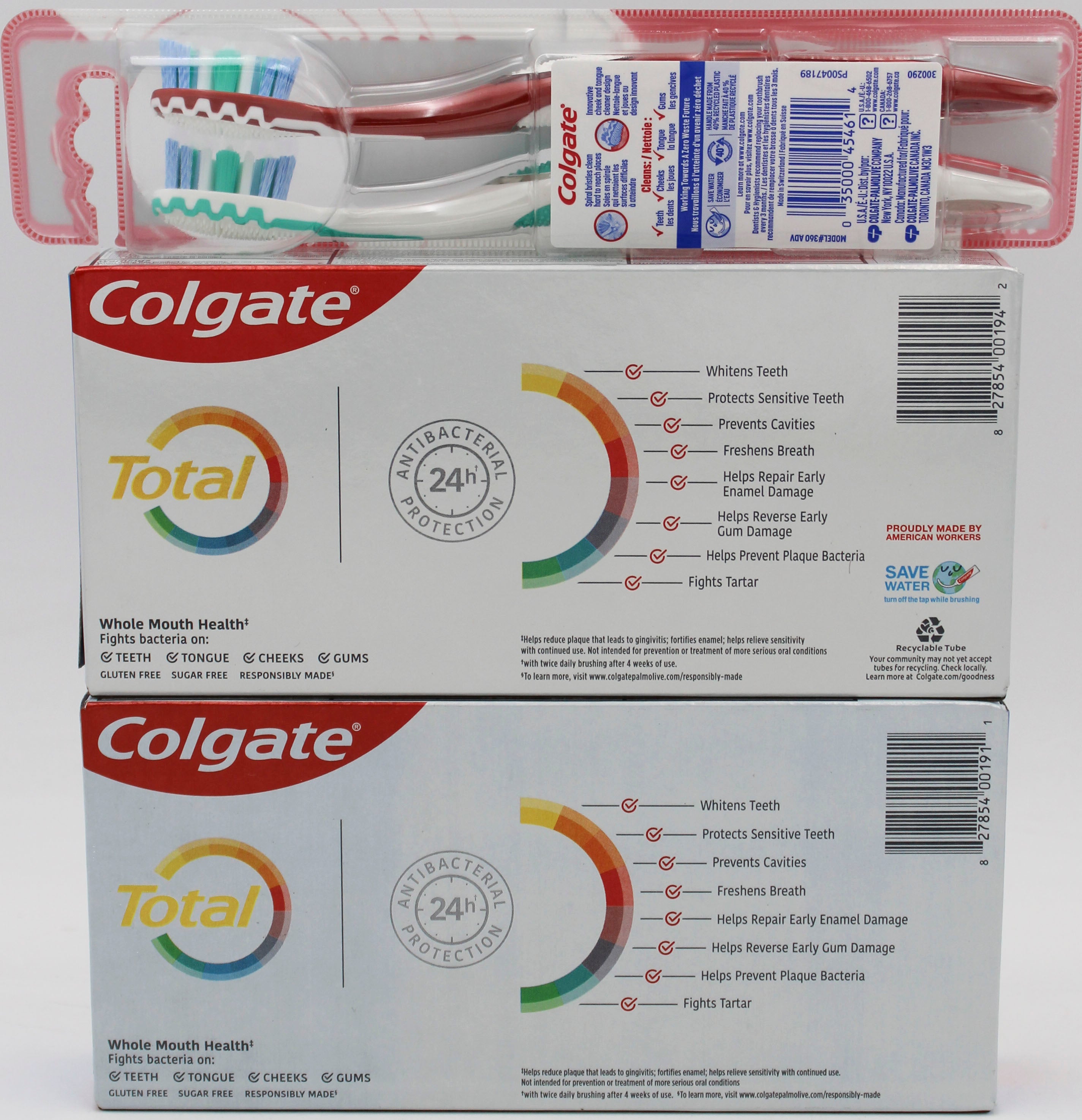 COLGATE TOTAL/360 MIXED TOOTHBRUSH/TOOTHPASTE DISPLAY NI