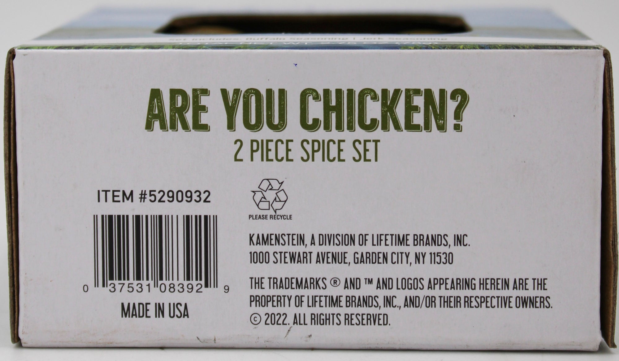Kamenstein Are You Chicken? 2 Piece Camping Spice Set with Removable Sifter Cap NI