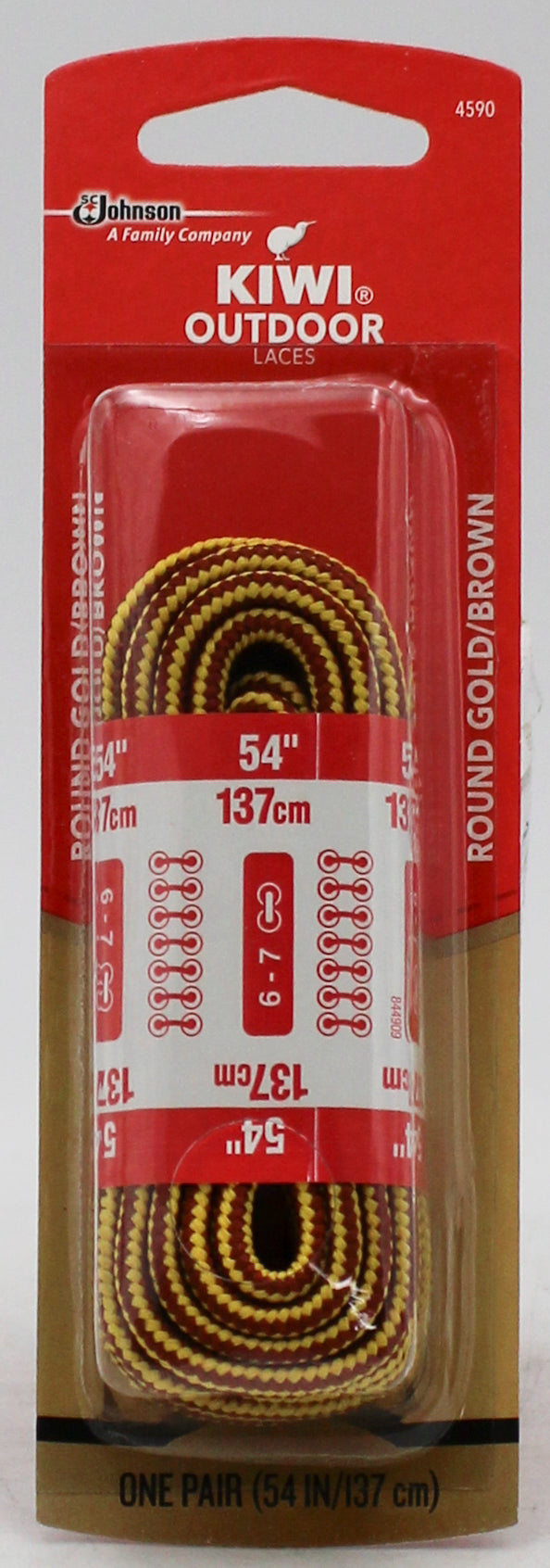 SP KIWI OUTDR SHOE LACE 1PR/54"-GOLD/BROWN