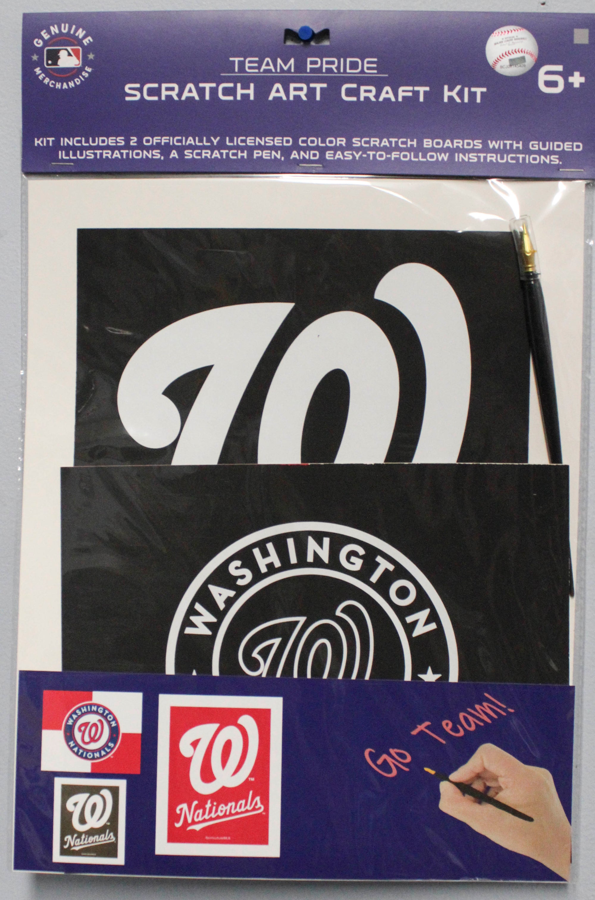 OFFICIALLY LICENSED WASHINGTON NATIONALS SCRATCH ART CRAFT KIT