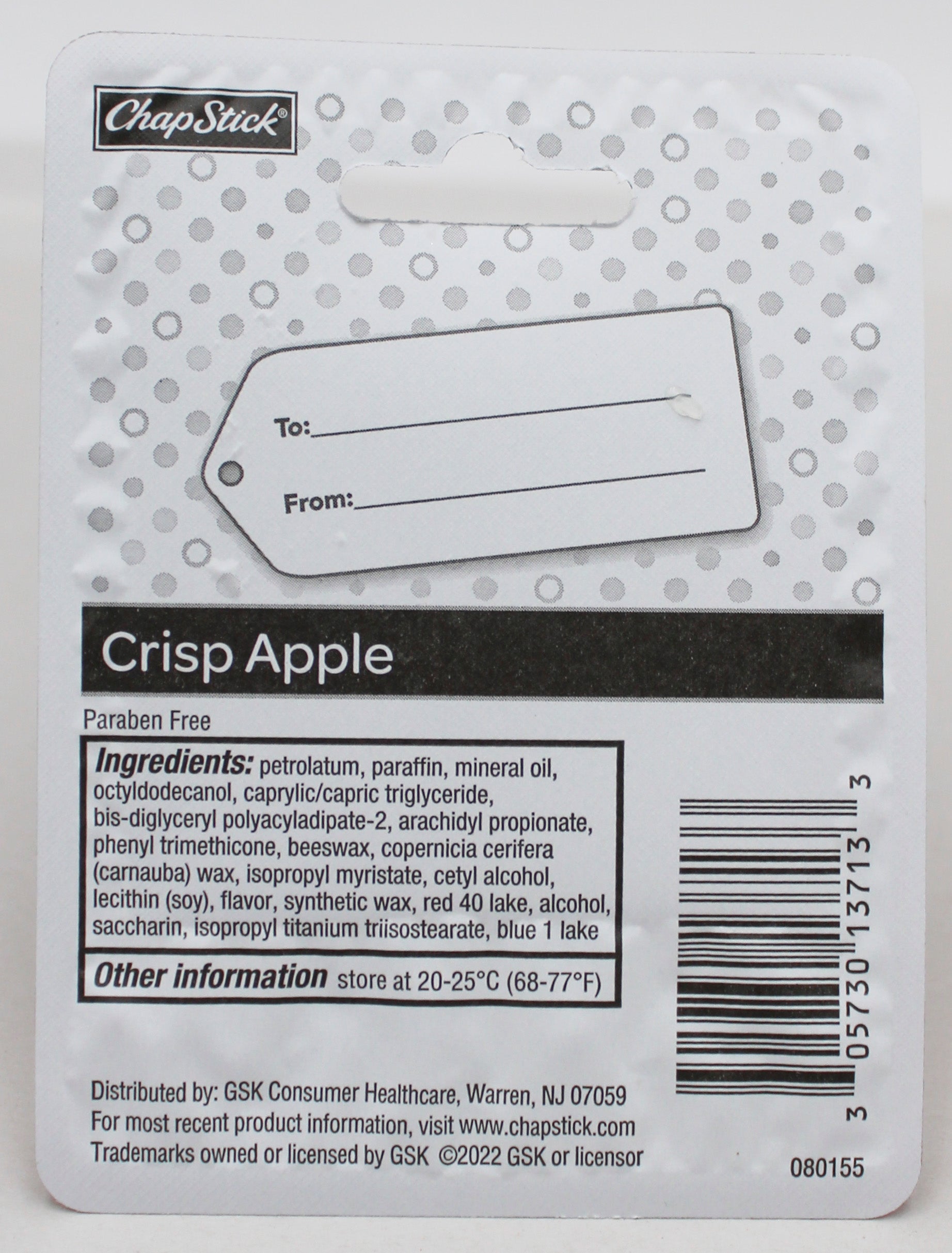 CHAPSTICK CARDED CRISP APPLE .15oz 2/29/2028