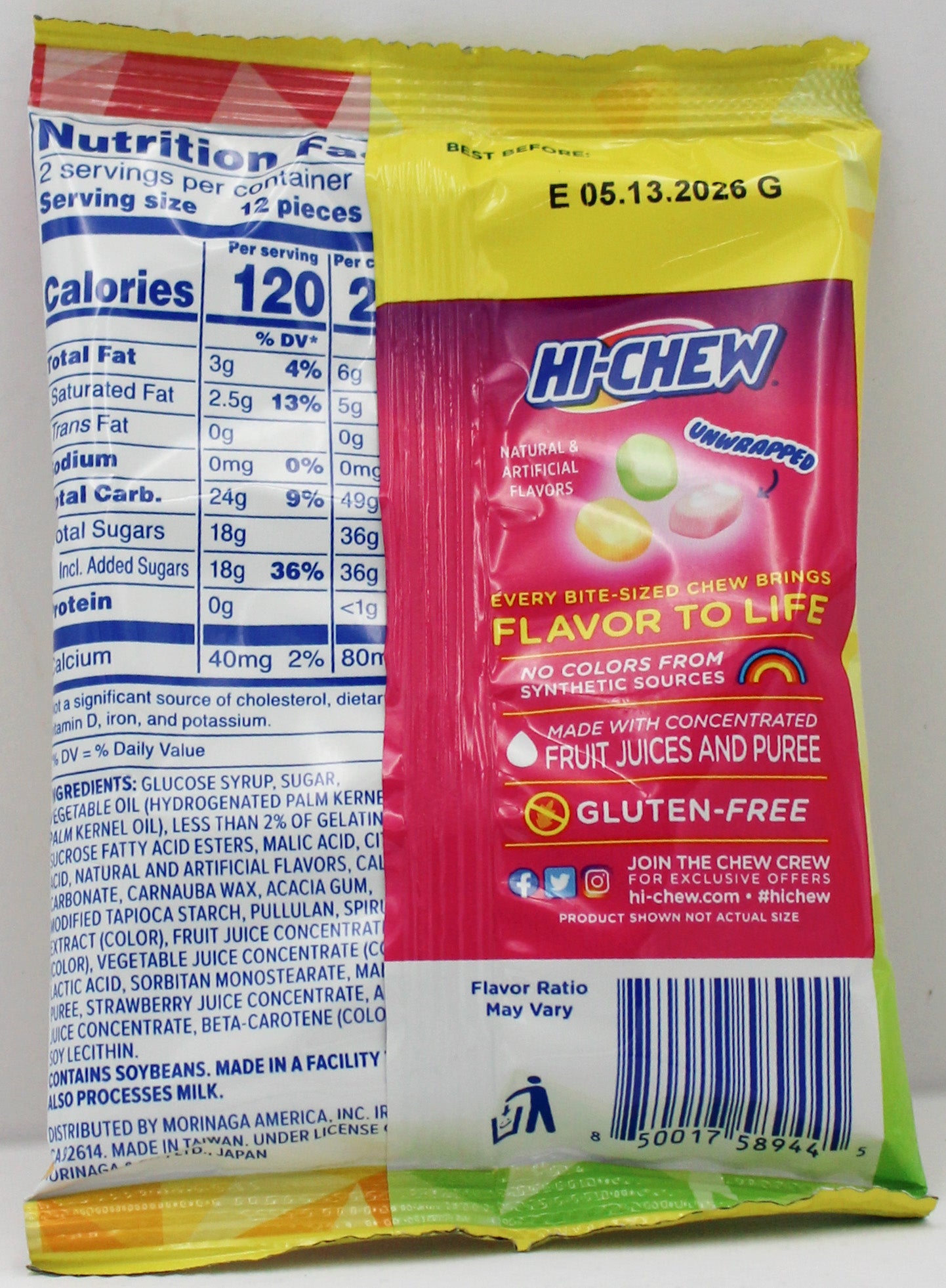 HI-CHEW BAG BITES ORIGINAL MIX 2.12 Oz BB 5/13/26