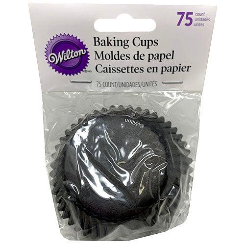WILTON BAKING CUPS 75CT-BLACK