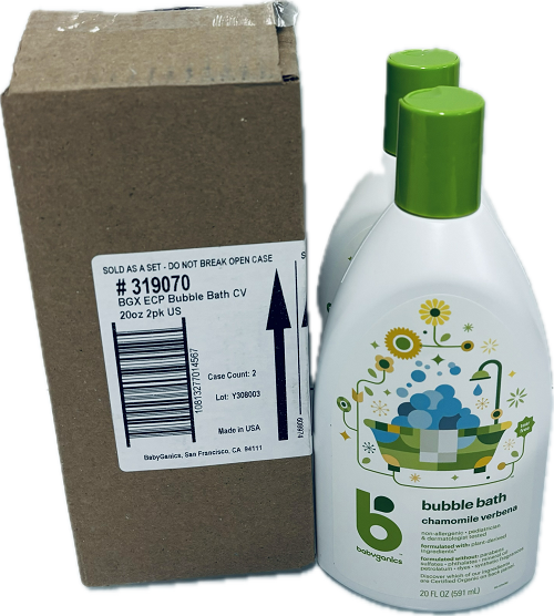 BABYGANICS BUBBLE BATH 2CT 20oz CHAMOMILE VERBENA (BROWN BOX)