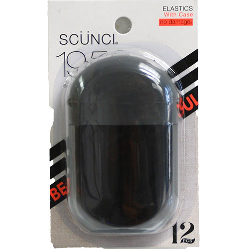 SCUNCI 12ct ELASTICS WITH CASE  PP$5.99 NI