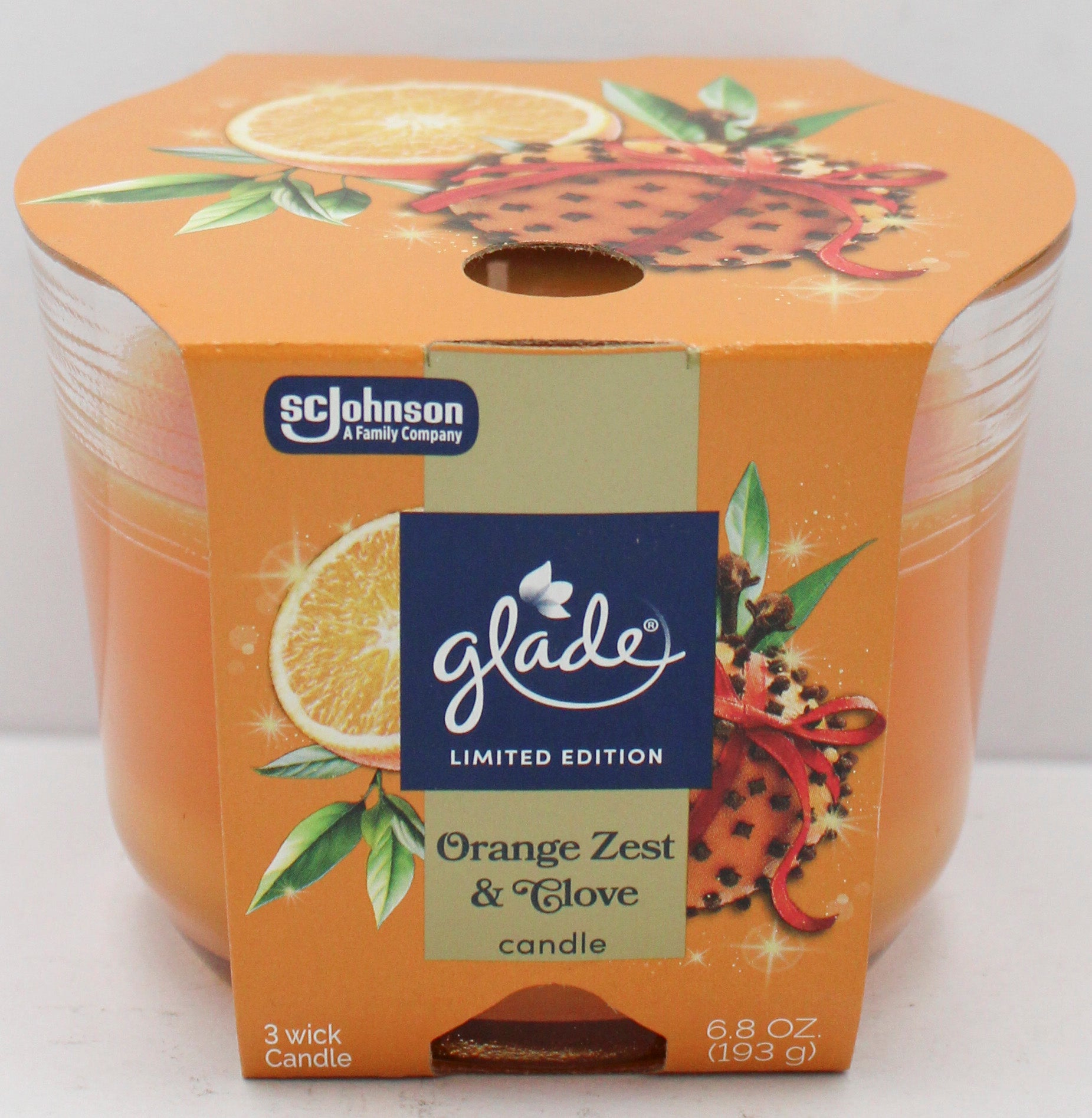 GLADE 3-WICK CANDLE ORANGE ZEST & CLOVE 6.8oz US