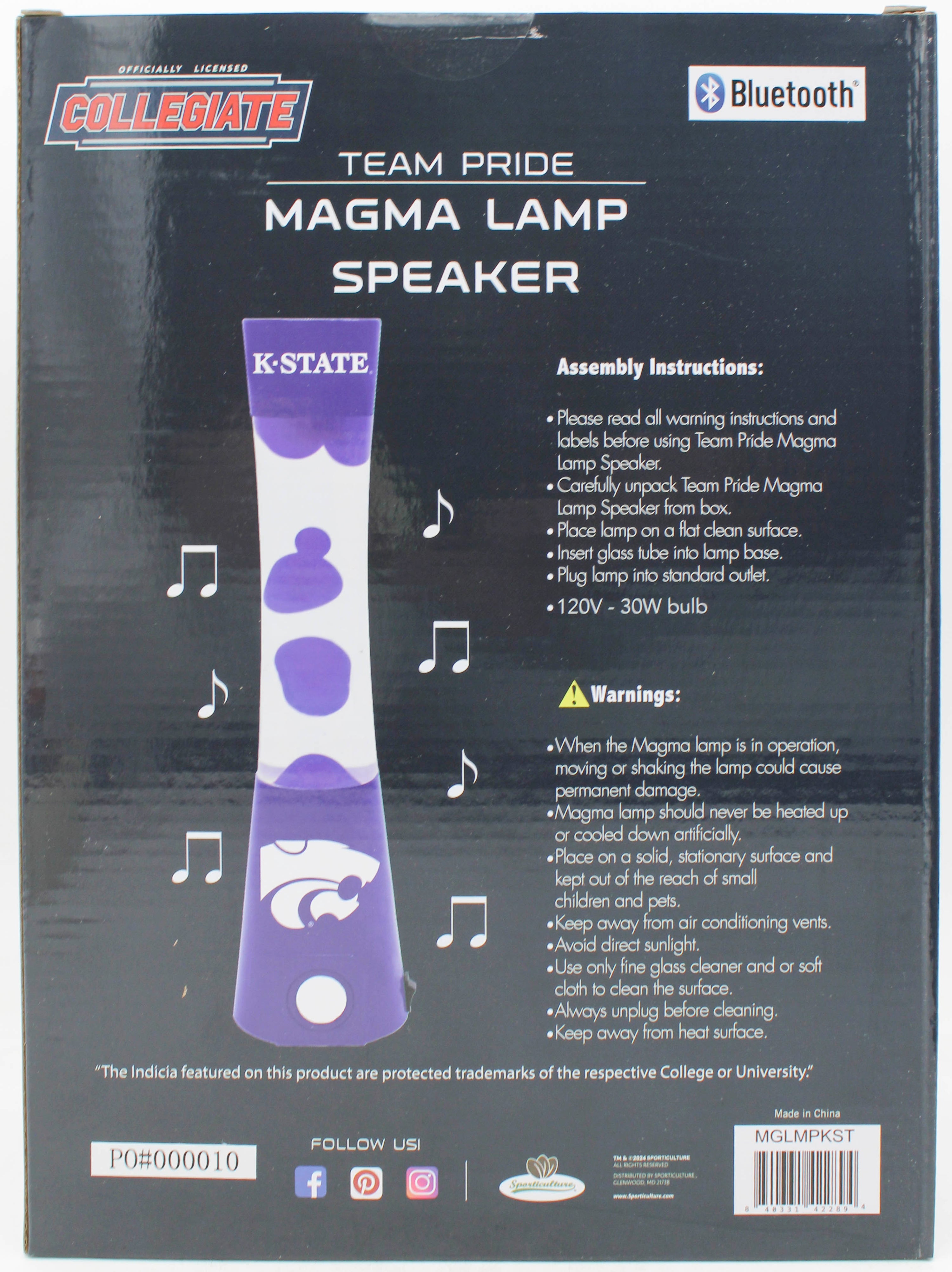 NCAA KANSAS STATE LAVA LAMP SPEAKER 16.5"