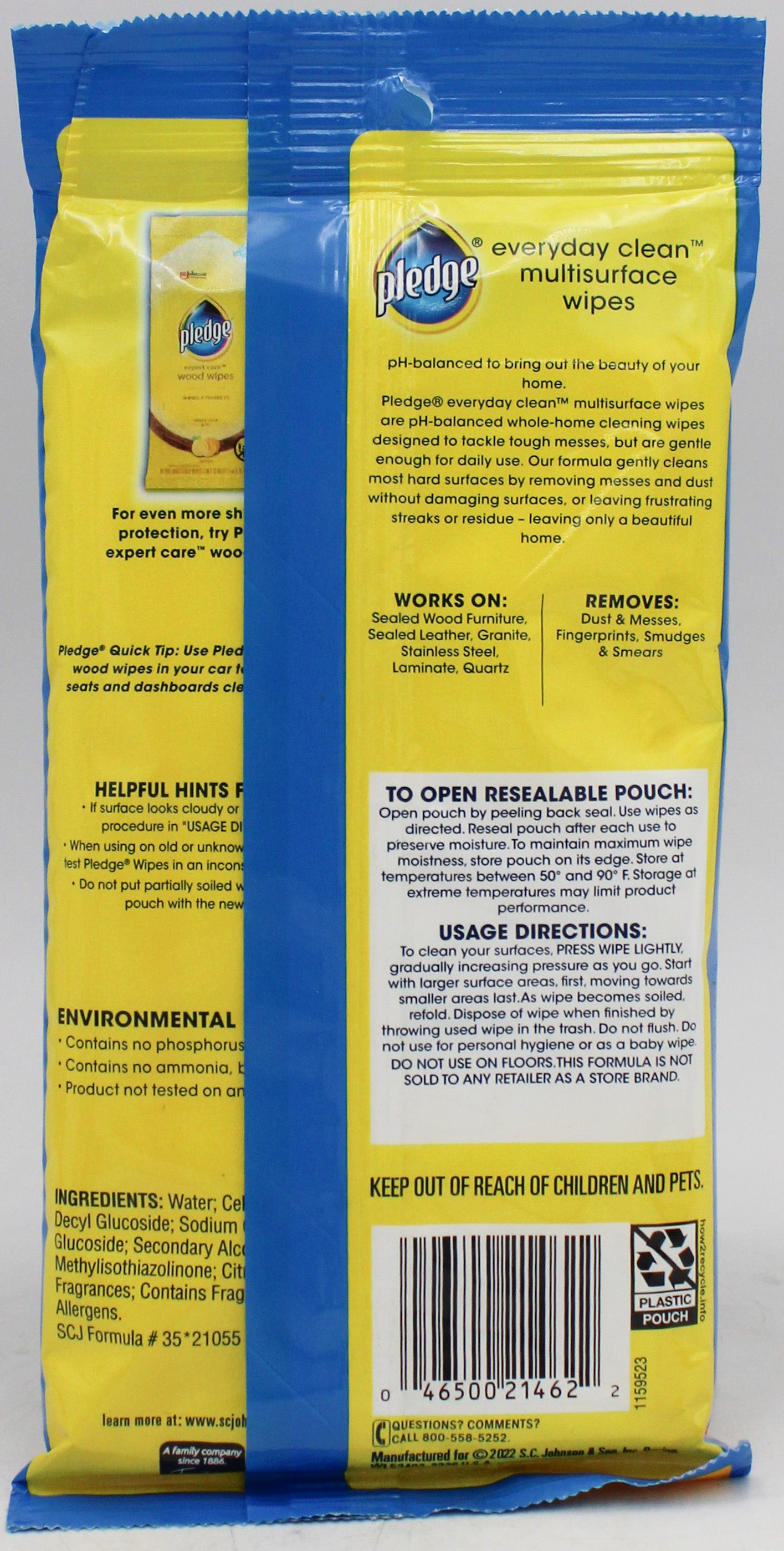 SP PLEDGE SURFACE WIPES 25CT FRESH CITRUS