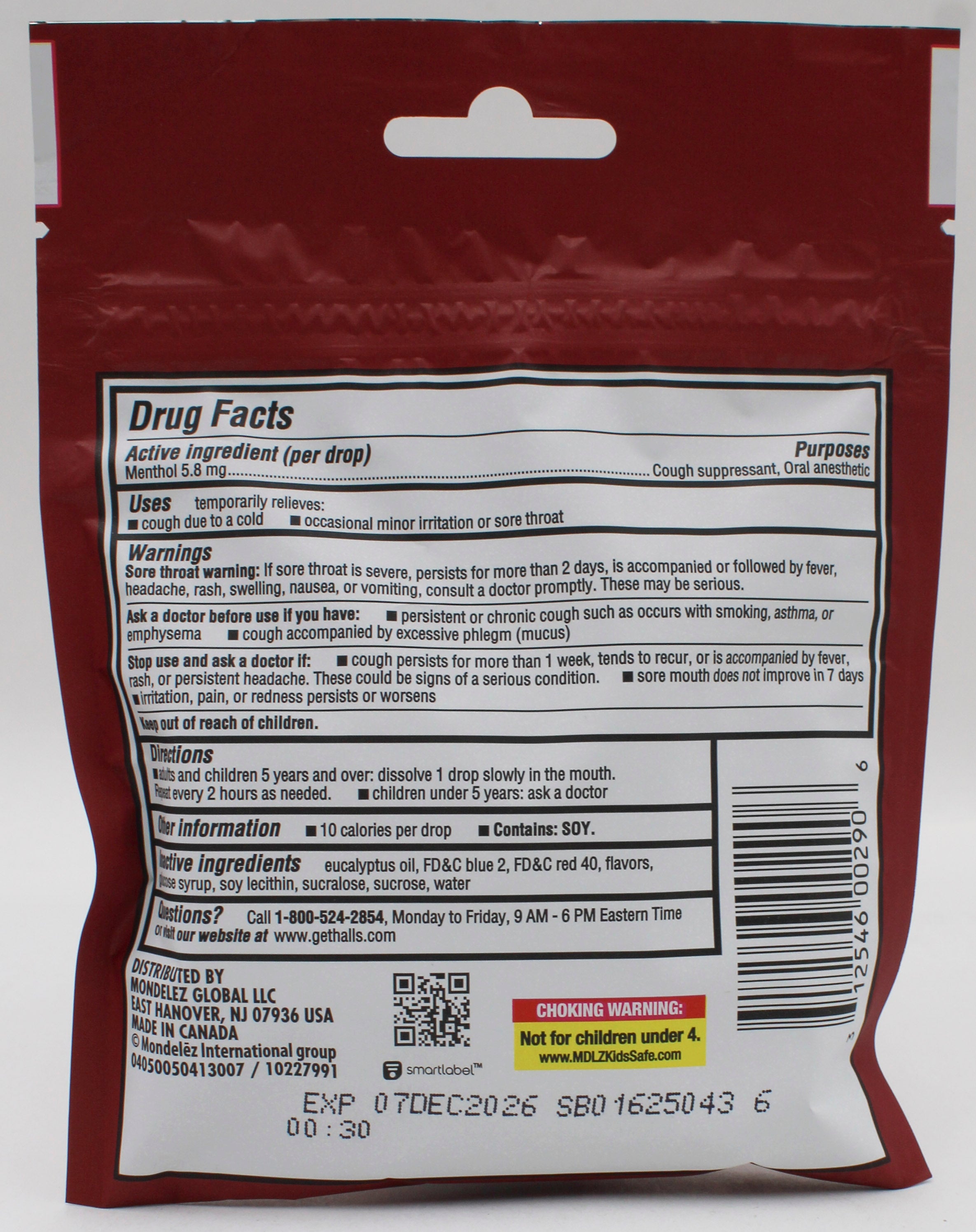 HALLS 14 PC CHERRY BAG BB    12/7/26