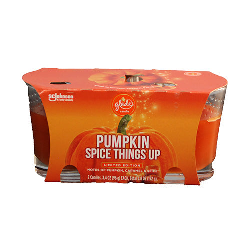 GLADE 1 WICK CANDLE 2PK 3.4OZ EA-PUMPKIN SPICE