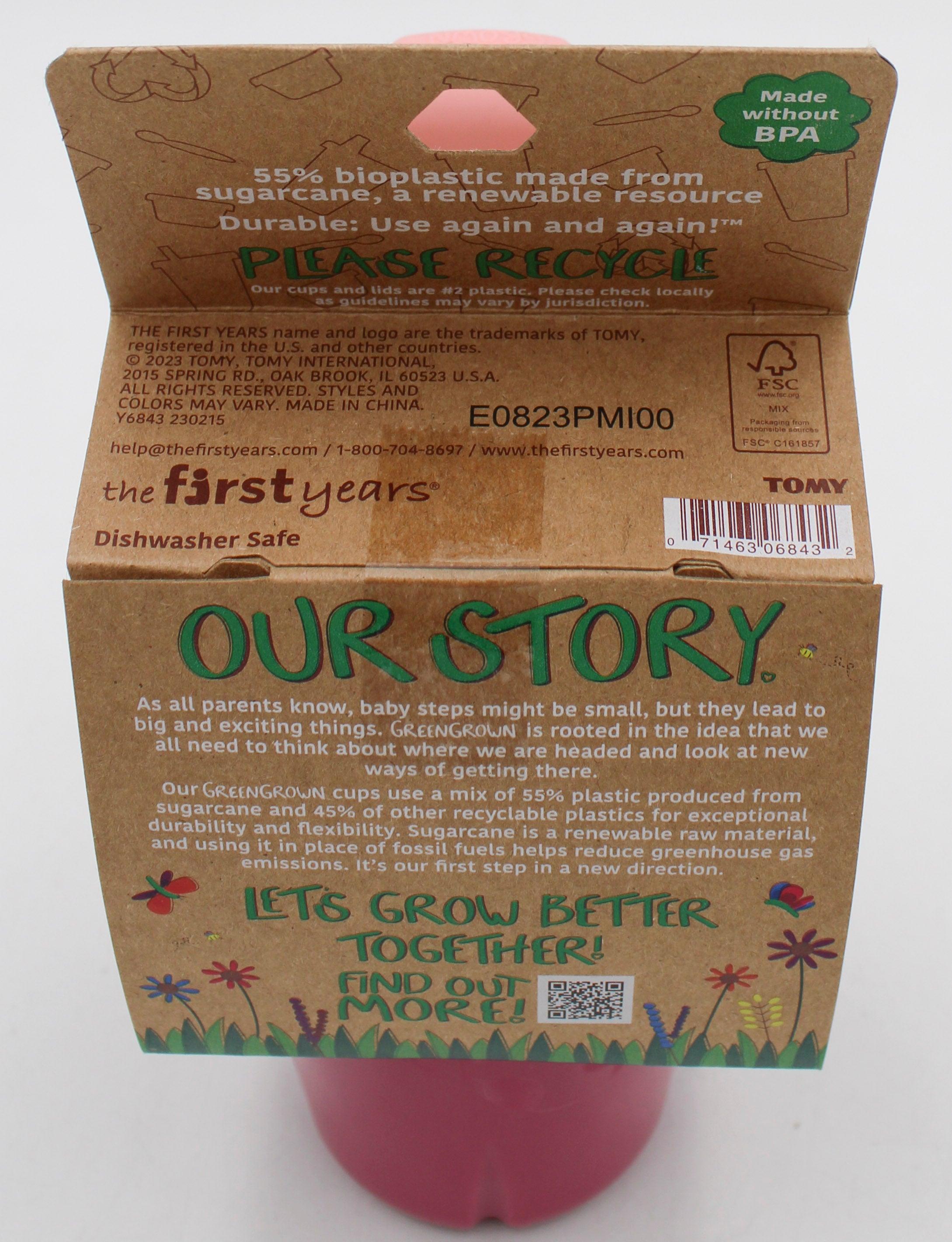 3PK GREEN GROWN STRAW CUPS - GIRL