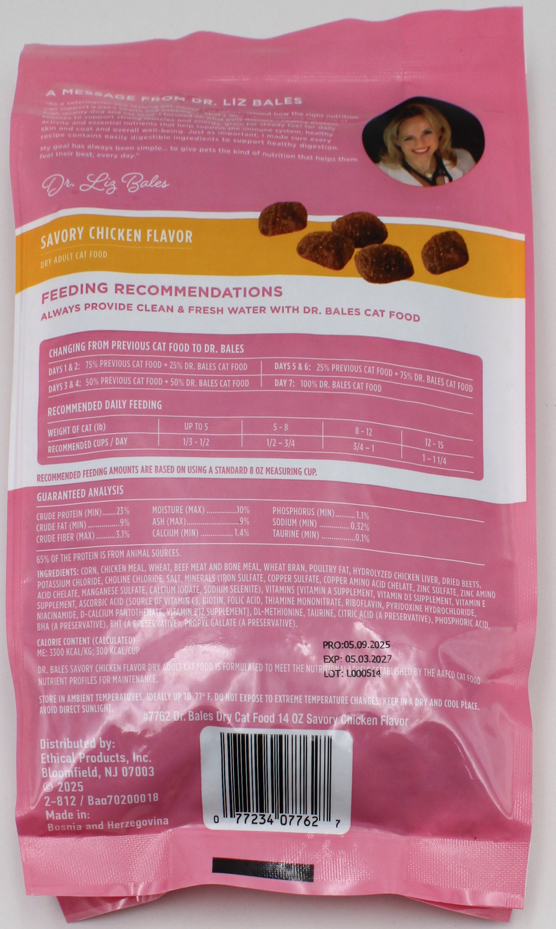 DR.BALES DRY CAT FOOD CHICKEN FLAVOR 14oz. EXP 3/5/2027