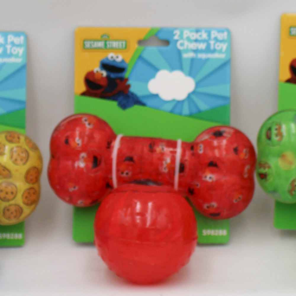 SESAME STREET 2 PACK PET CHEW TOY