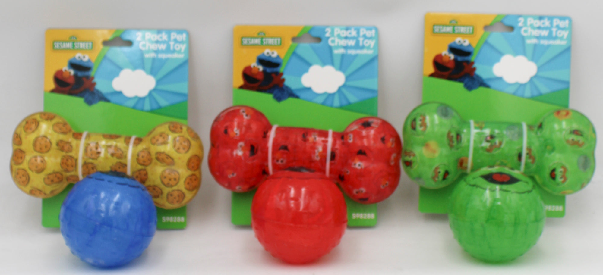SESAME STREET 2 PACK PET CHEW TOY