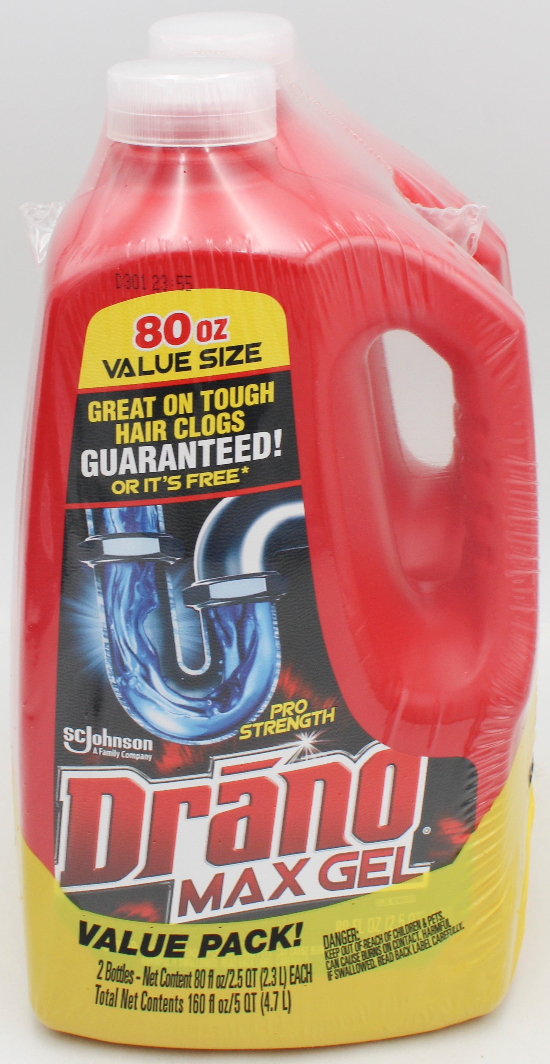 SP DRANO MAX GEL 80OZ VALUE PACK PRO STRENGTH 2CT