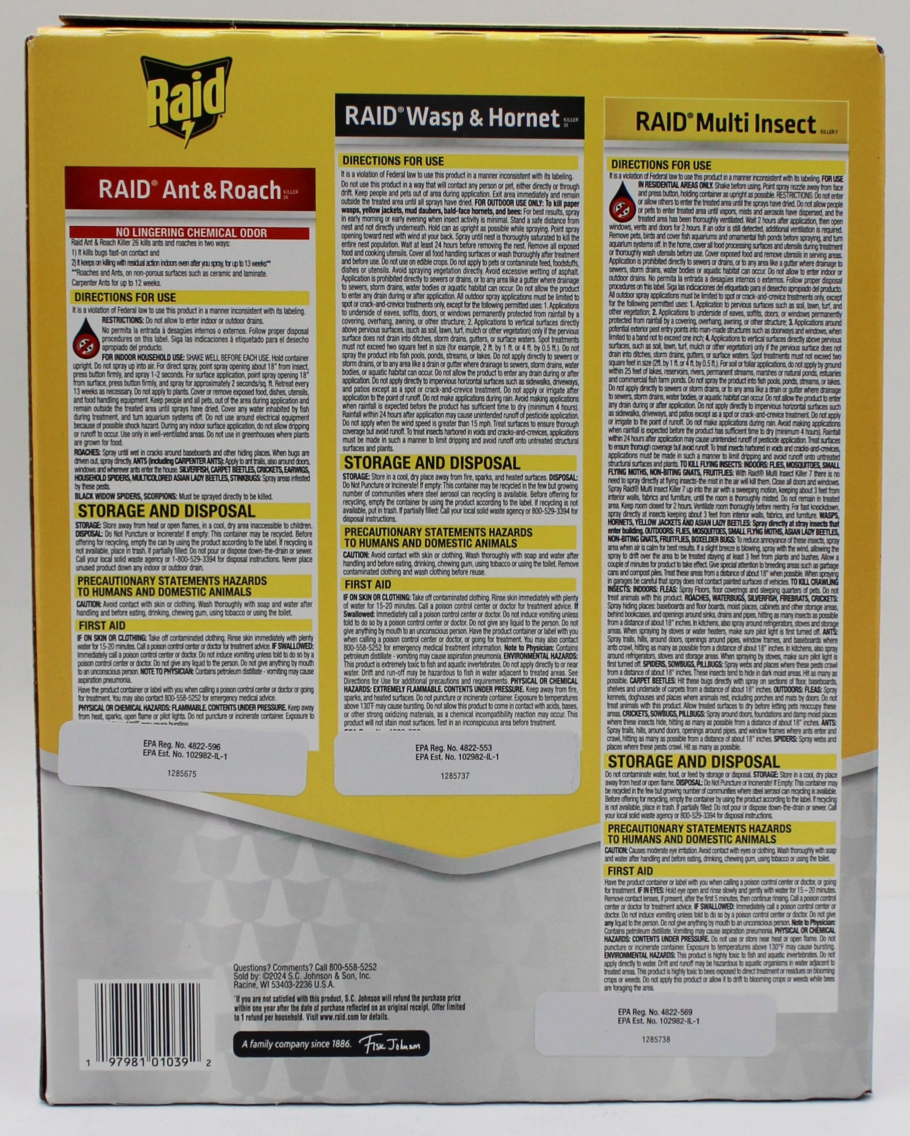 RAID ASSORTED 3 PACK 15oz/17.5oz PALLET DISPLAY US