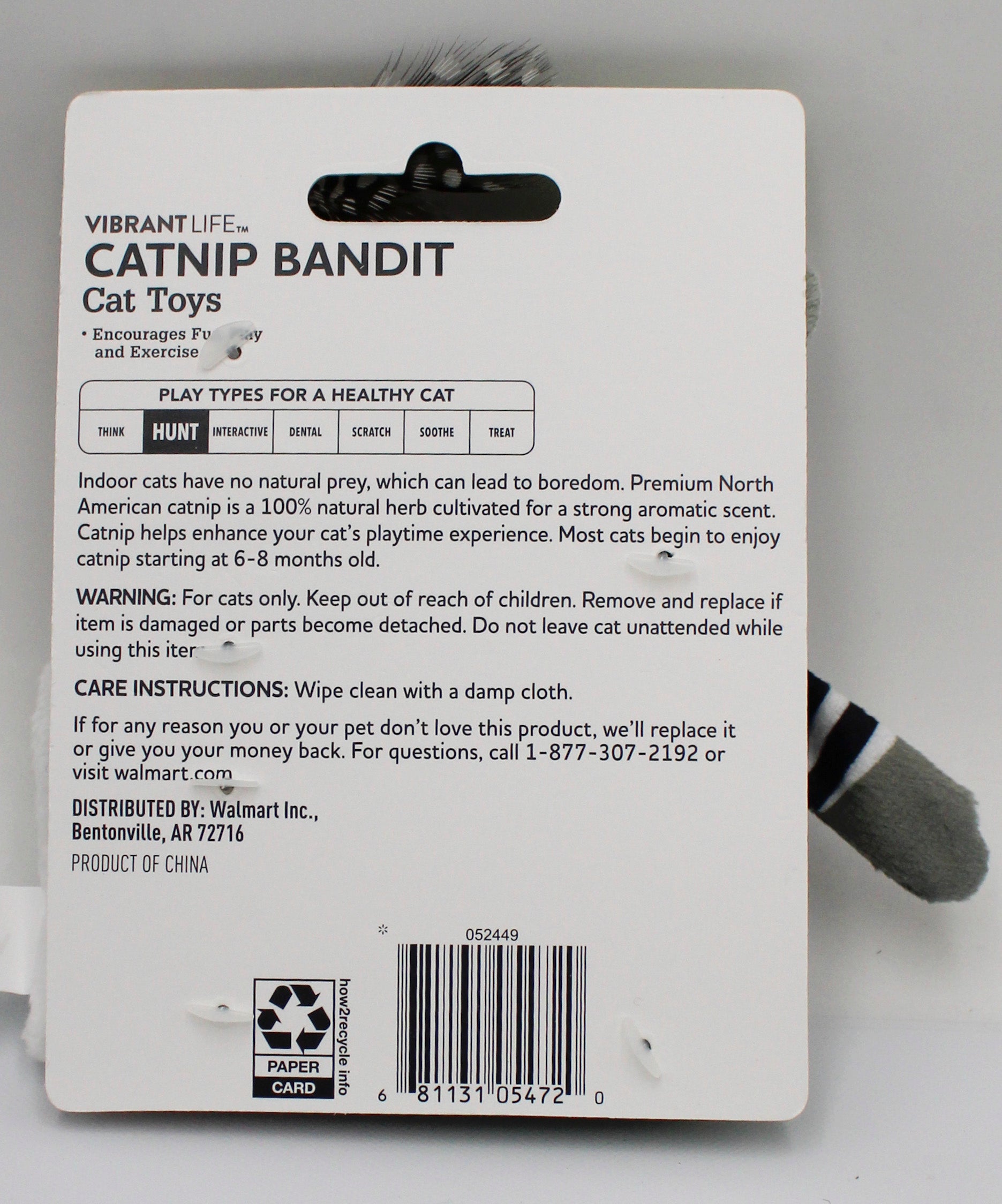 VIBRANT LIFE CATNIP BANDIT 3pc CAT TOY