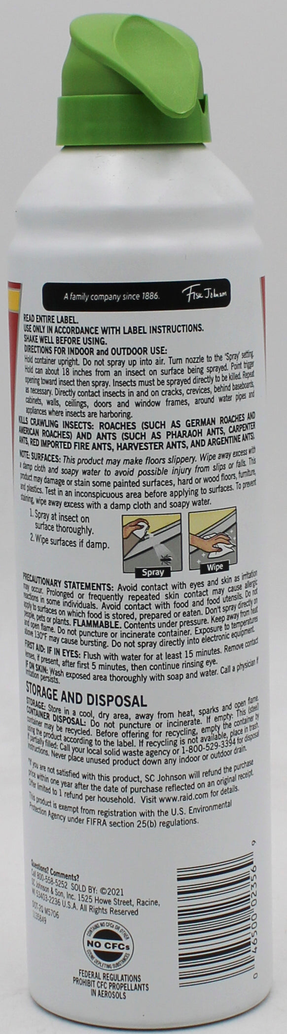 RAID ESSENTIALS ANT & ROACH AEROSOL 10oz US