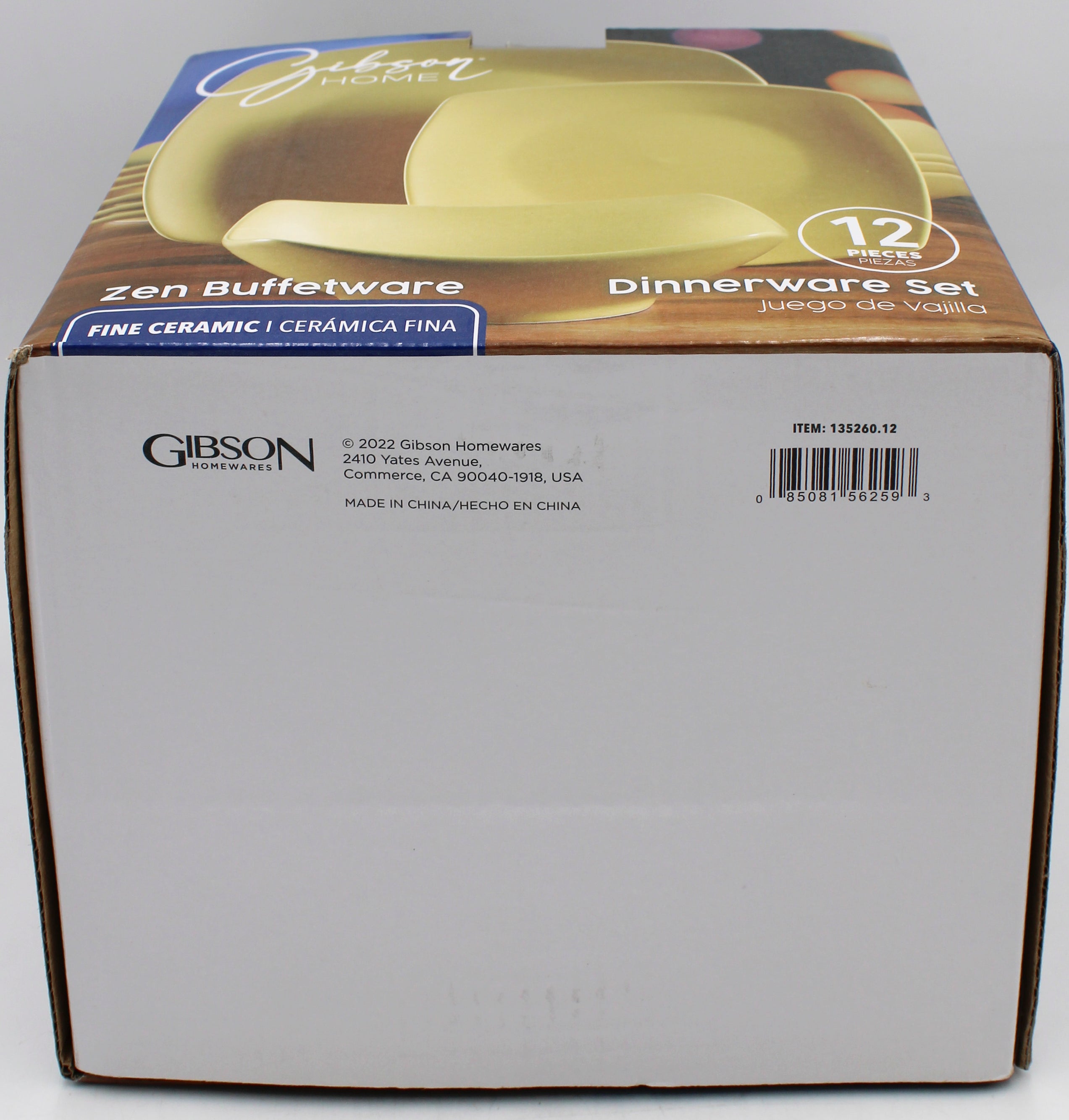 12PC GIBSON HOME DINNERWARE SET - CERMIC MATTE YELLOW NI