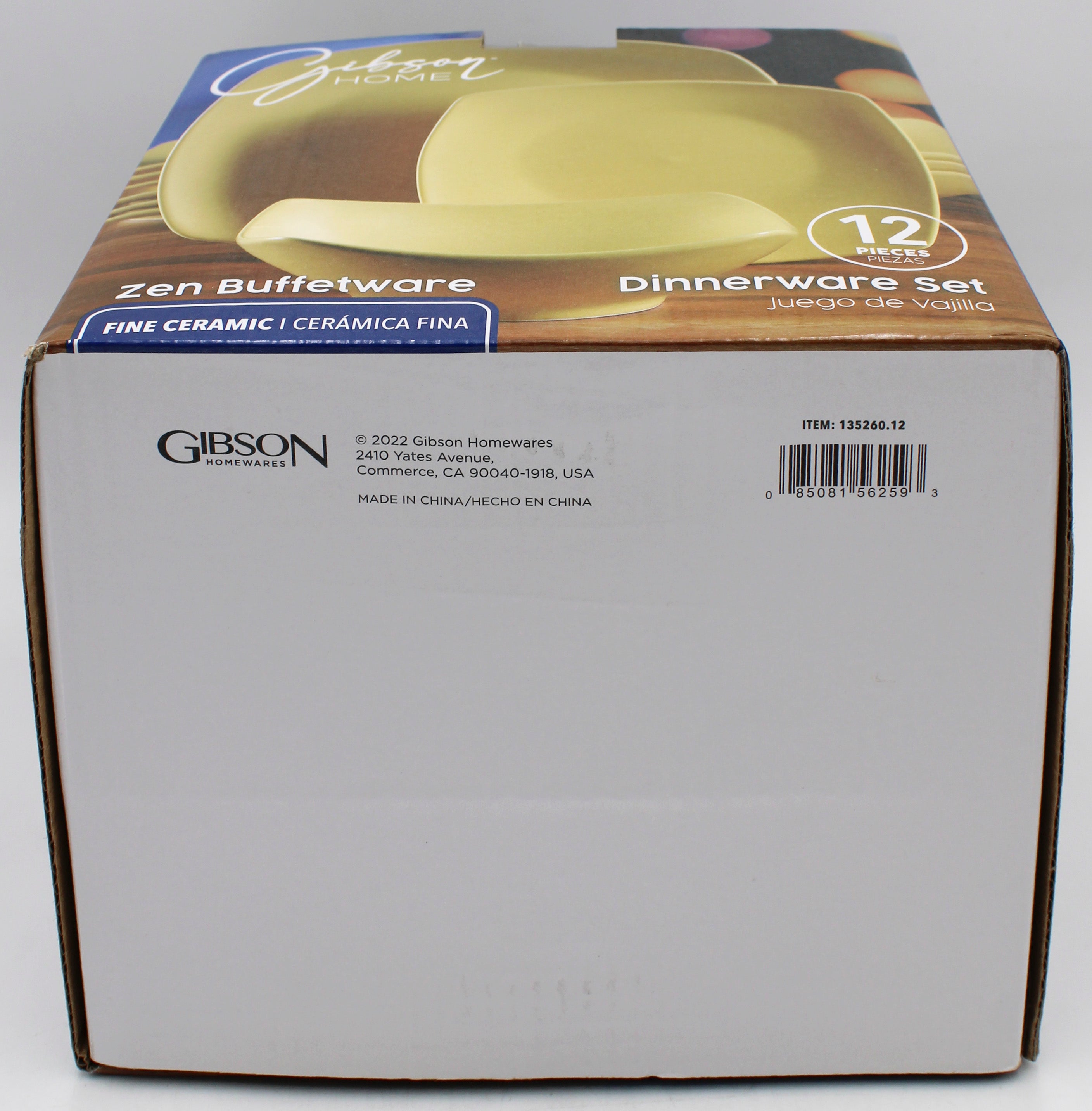 12PC GIBSON HOME DINNERWARE SET - CERMIC MATTE YELLOW NI
