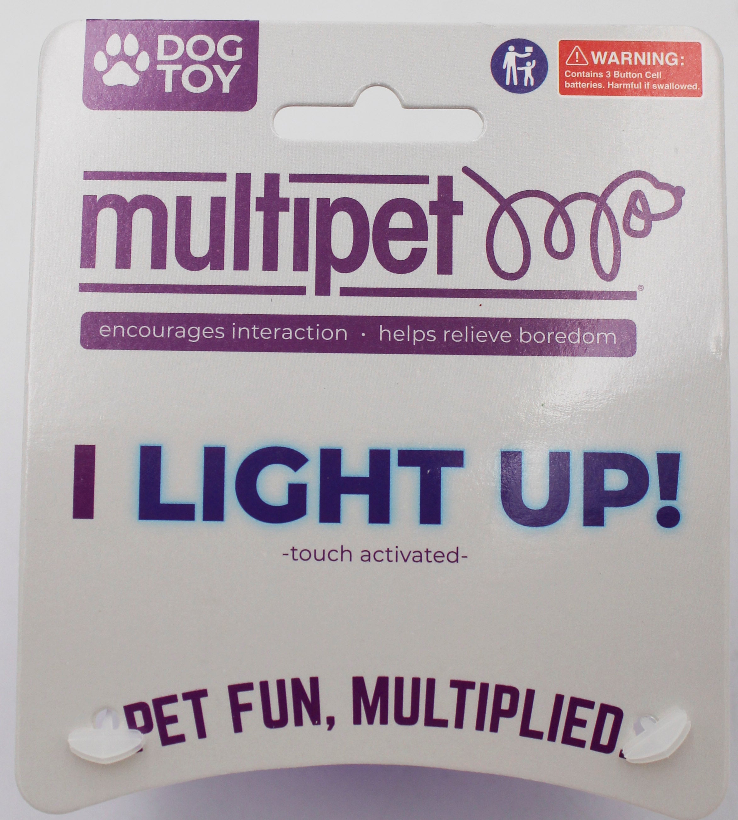 MULTIPET TPR ANIMAL LIGHT UP BALL DOG TOY 3"