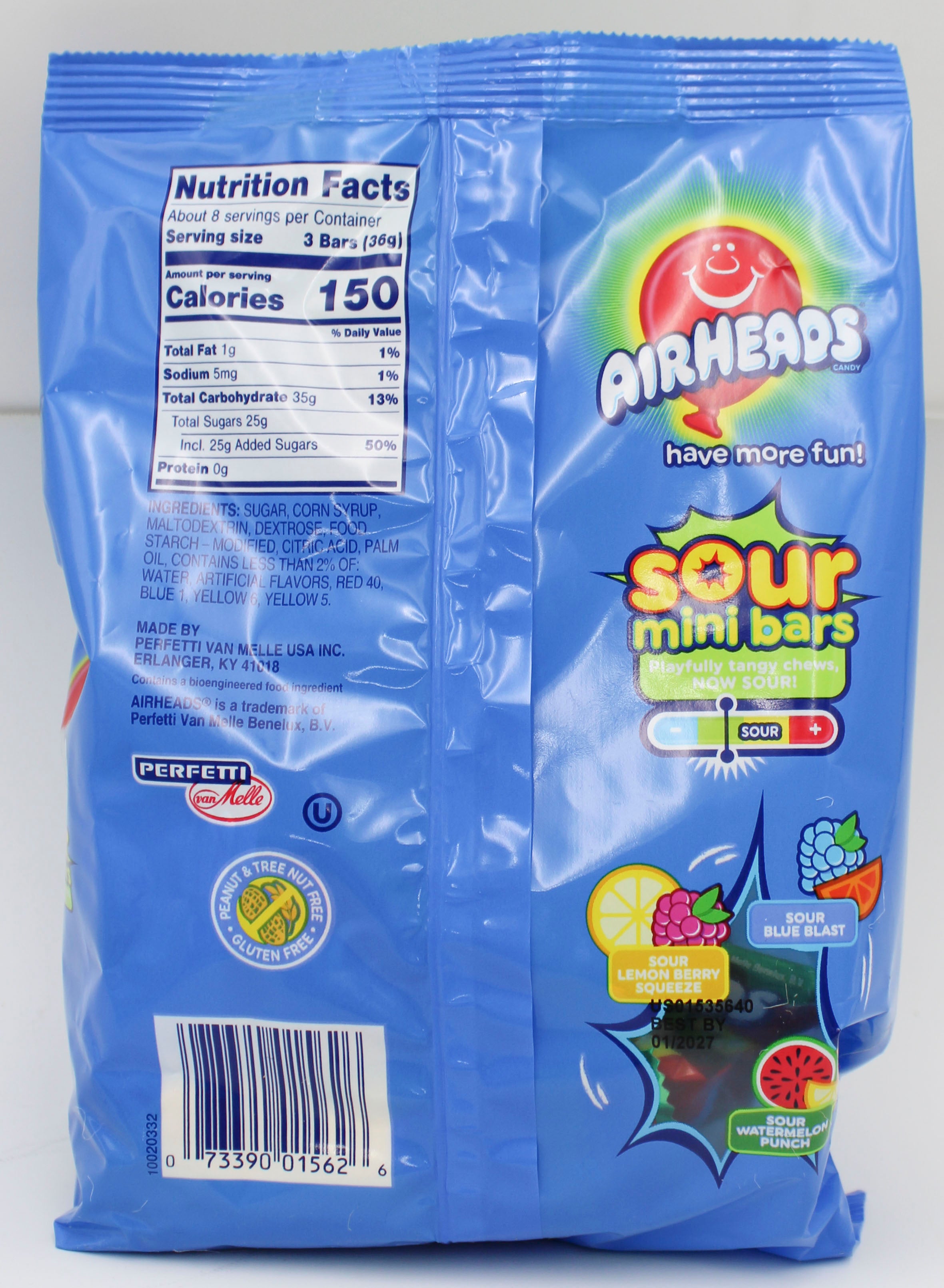 AIRHEADS SOUR MINI BARS 10oz STAND UP BAG BB 1/5/27 NI