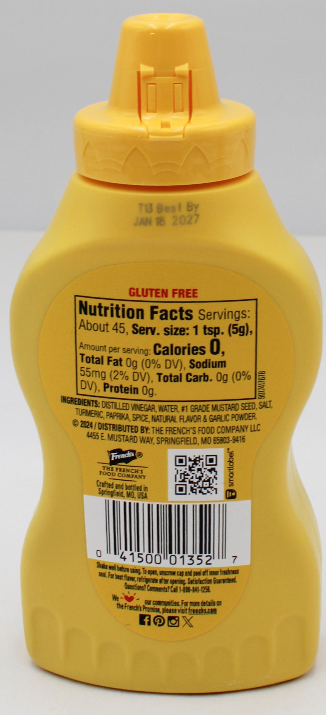 FRENCH YELLOW MUSTARD 8 Oz BB 1/18/27