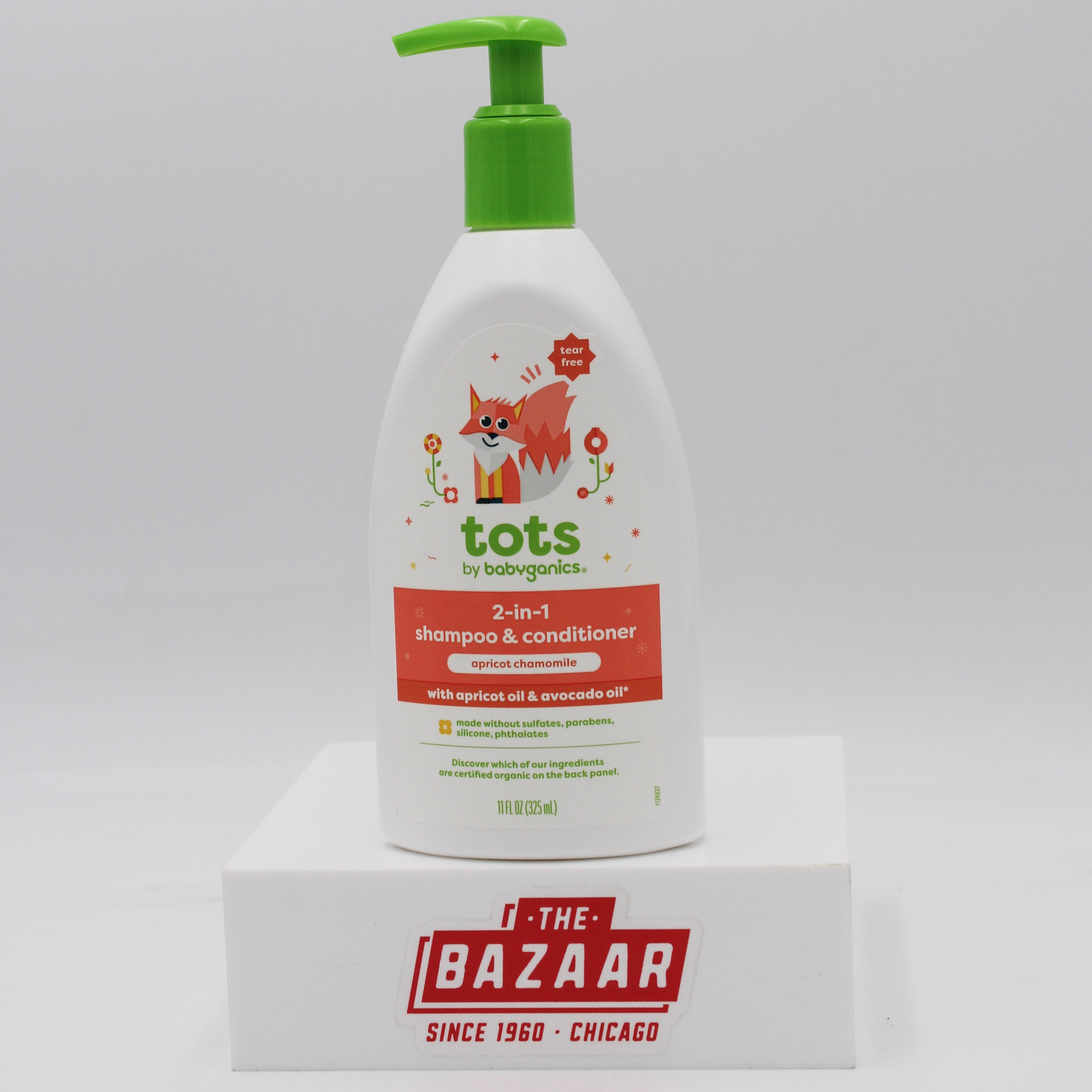 BABYGANICS TOTS 2 IN 1 SHAMPOO & CONDITIONER APRICOT CHAMOMILE 11oz