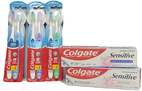 COLGATE TOOPASTE SENSITIVE 6oz  & T/BRUSH-SOFT 36CT EXP 8/31/24 DISPLAY /NI
