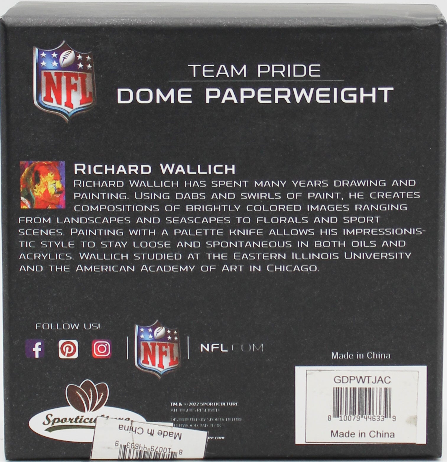 JACKSONVILLE JAGUARS GLASS DOME PAPERWEIGHT 4"