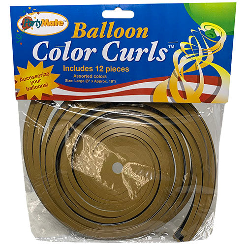 BALLOON COLOR CURLS 8"/12CT-ASST..