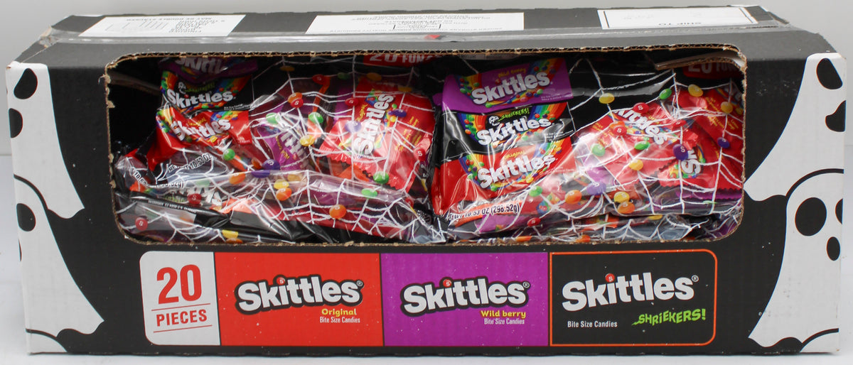 SKITTLES MIXED VARIETY HALLOWEEN FUN SIZE LAYDOWN BAG 10.53oz BB 6/30/2027