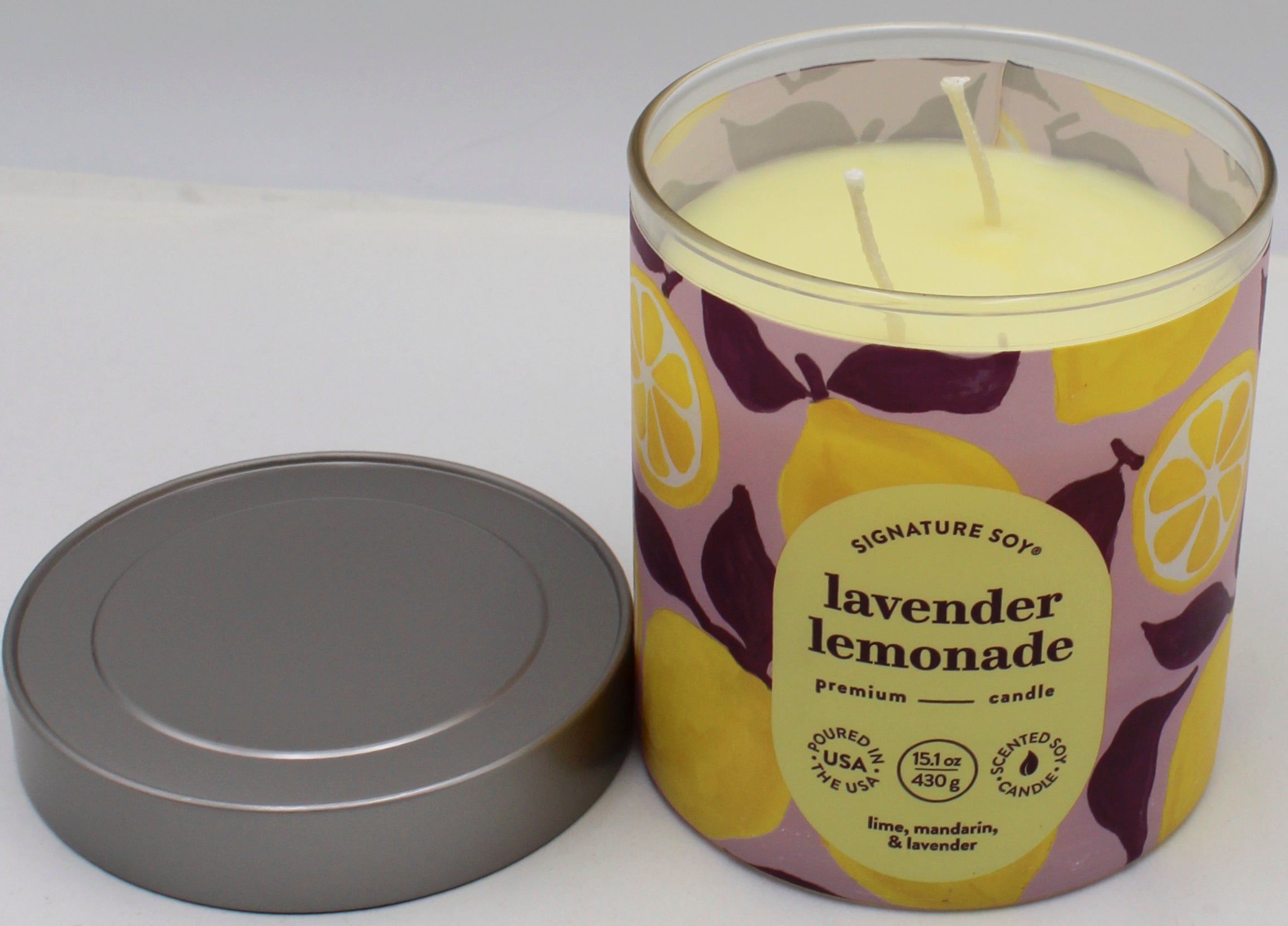 SIGNATURE SOY JAR CANDLE LAVENDER LEMONADE 15.1oz