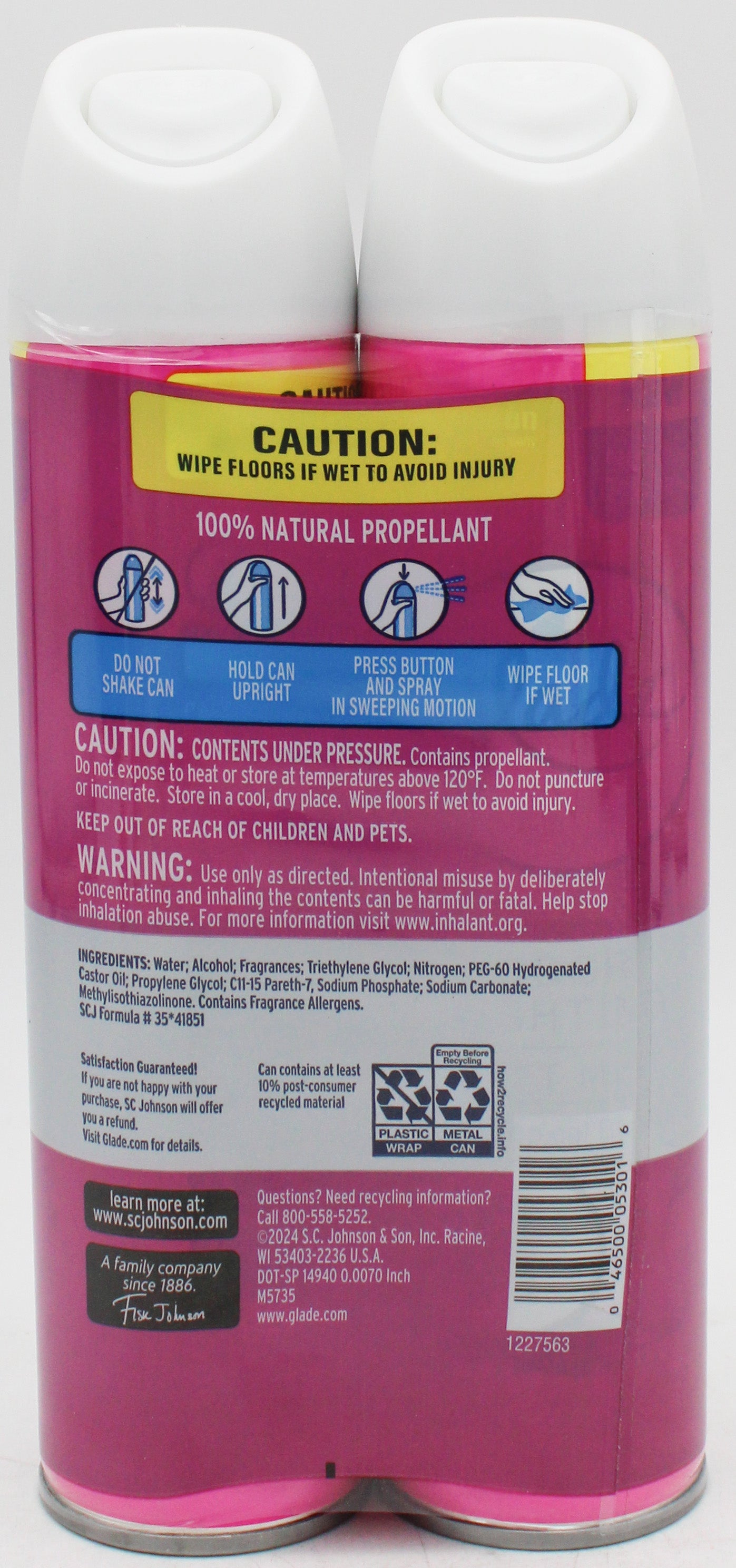 SP GLADE AERSOL SPRAY EXOTIC TROPICAL BLOSSOMS 2ct 8oz