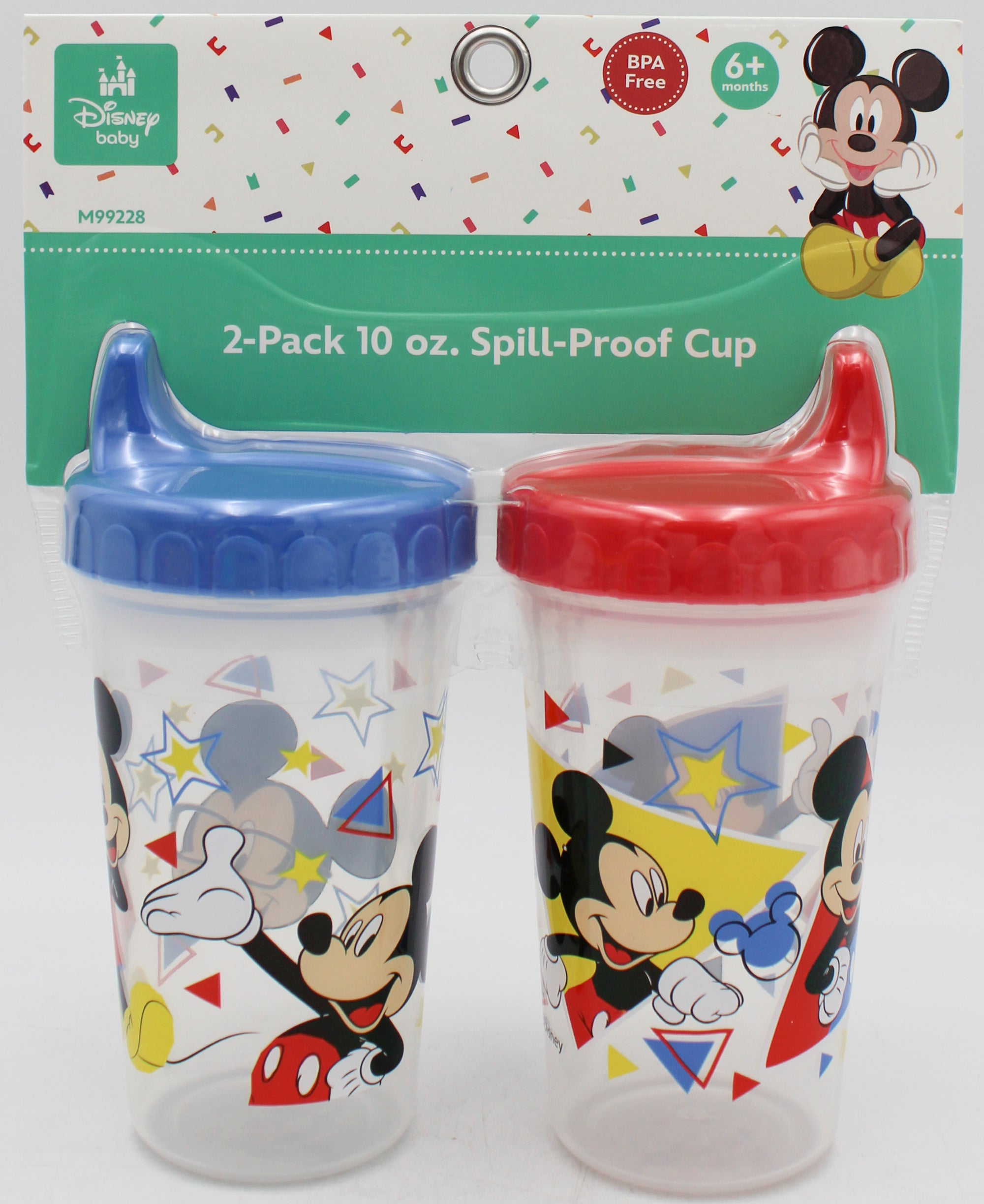 DISNEY BABY 2PK 10OZ SPILL PROOF SIPPIE CUP - MICKEY  -  CAN BE SOLD IN U.S.A NI