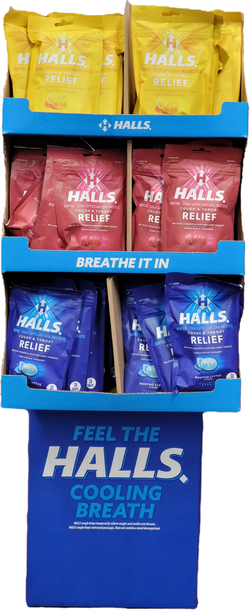 HALLS 30 PC MIX FLOOR STAND EXP 4/11/26