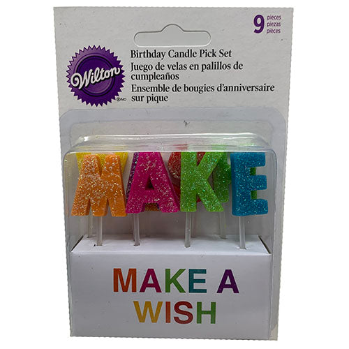 B-DAY CANDLE PICK 9PC MAKE A WISH