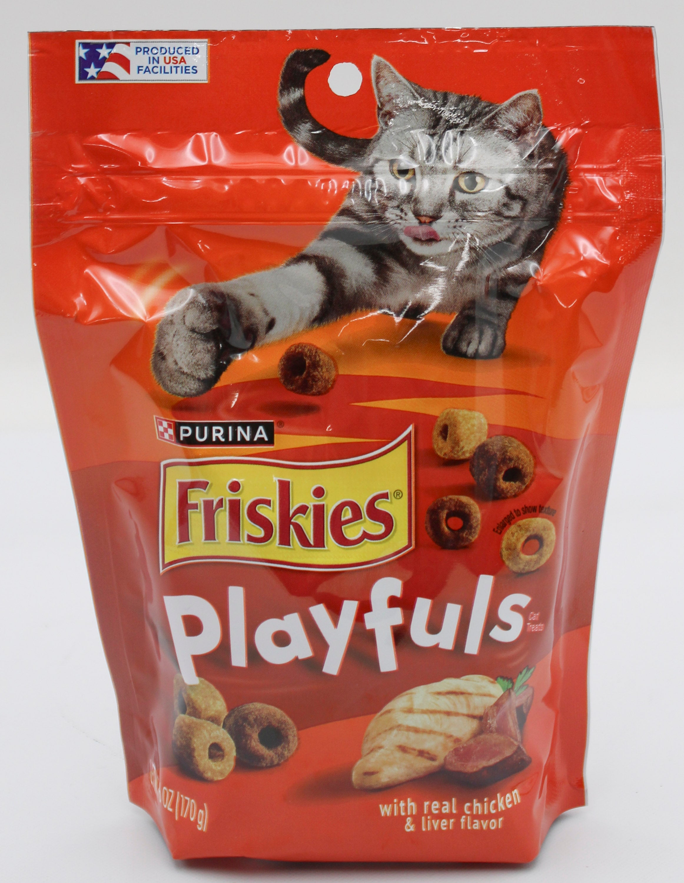 PURINA FRISKIES PLAYFULS CHICKEN & LIVER CAT TREATS 6oz. BB 2/27/27 NI