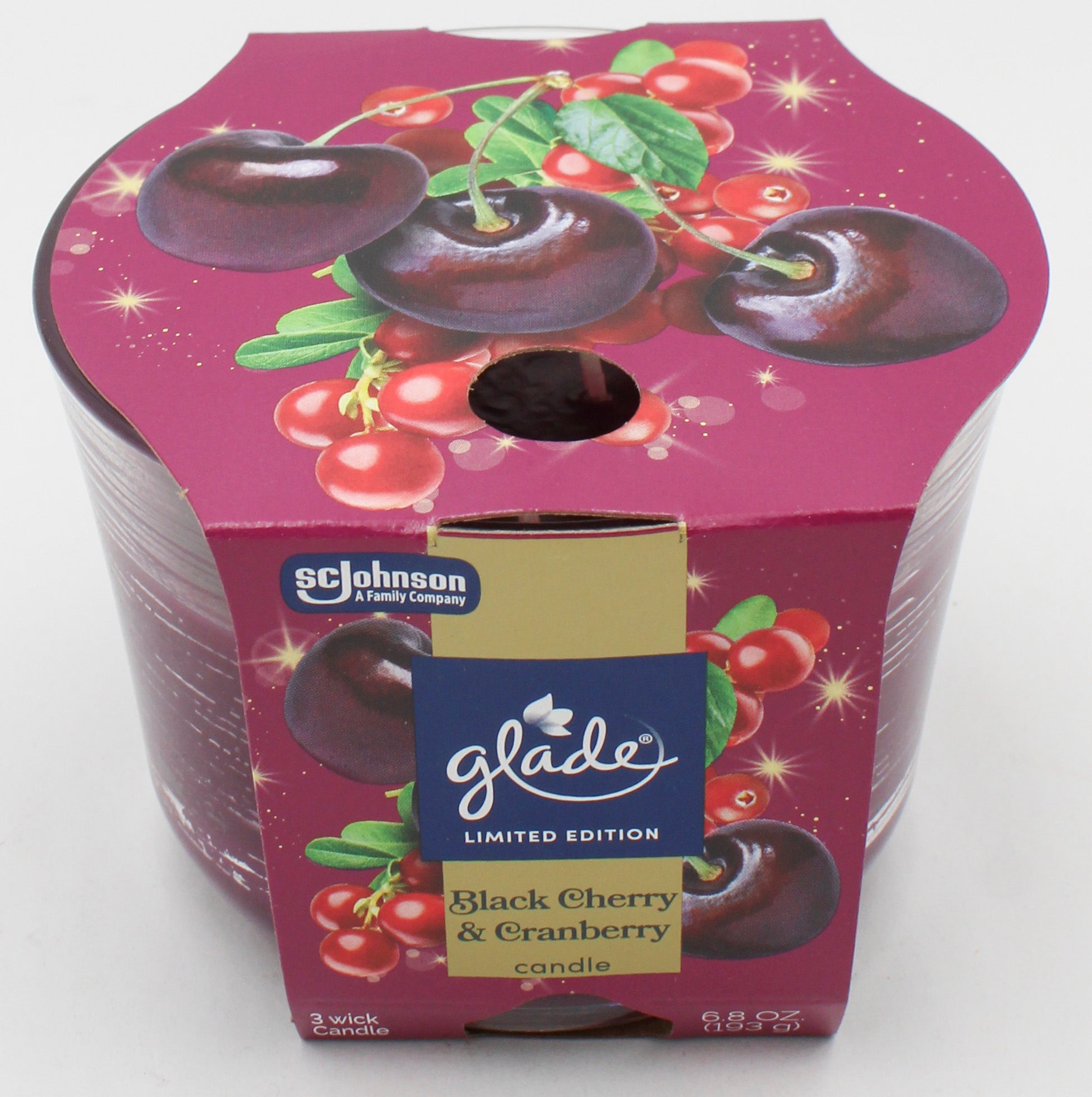 GLADE 3-WICK CANDLE BLACK CHERRY & CRANBERRY 6.8oz US