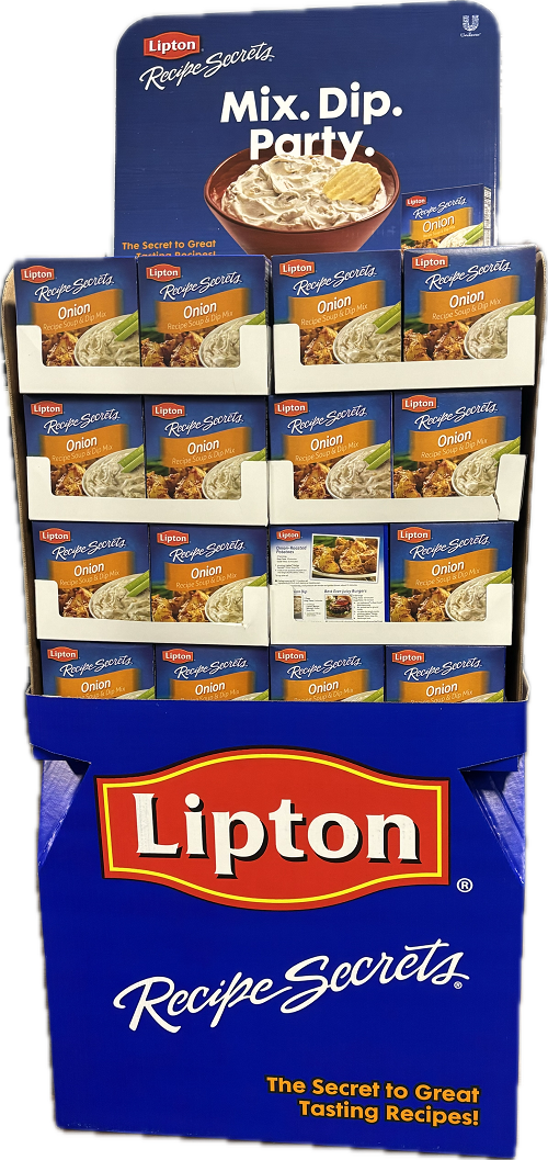 LIPTON RECIPE ONION SOUP & DIP MIX 2oz FLOORSTAND 4/1/2026