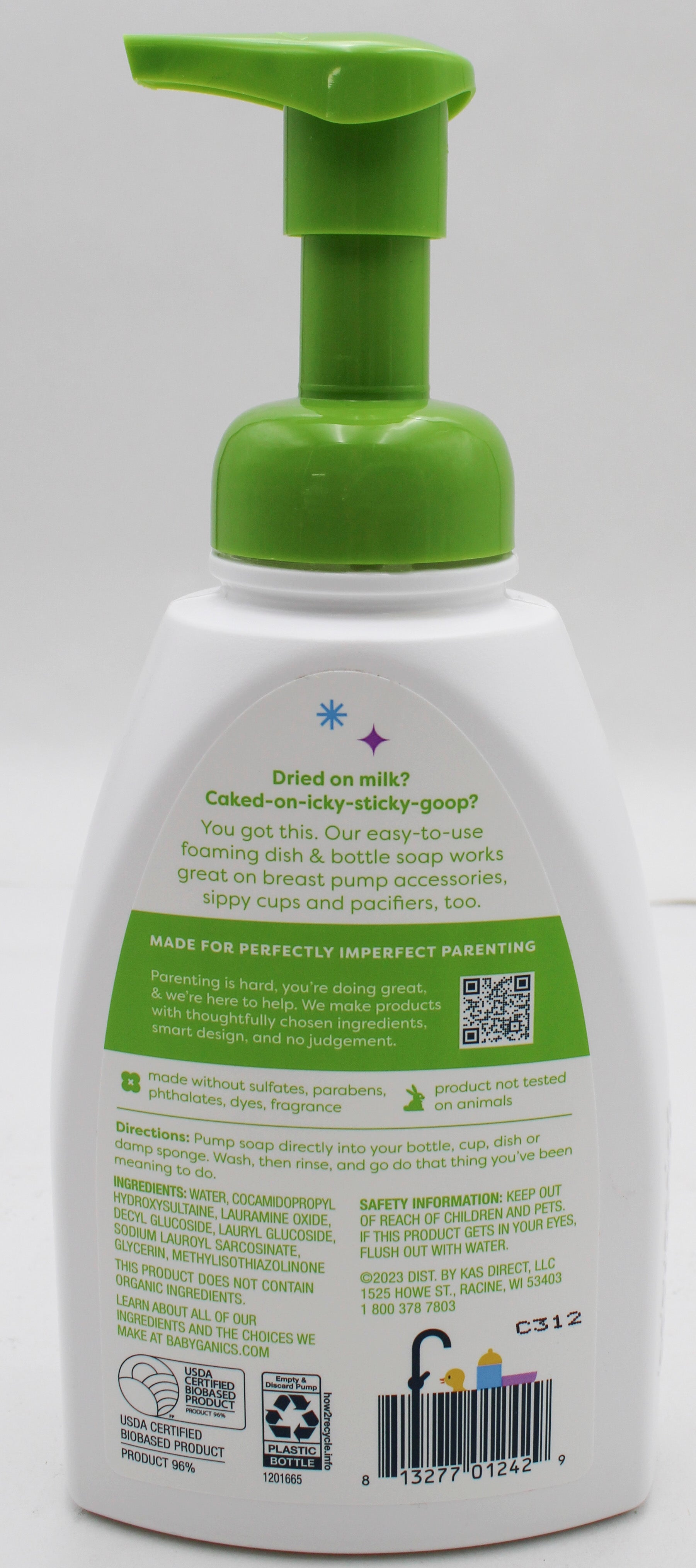 Babyganics Foaming Dish Soap Fragrance Free 16oz