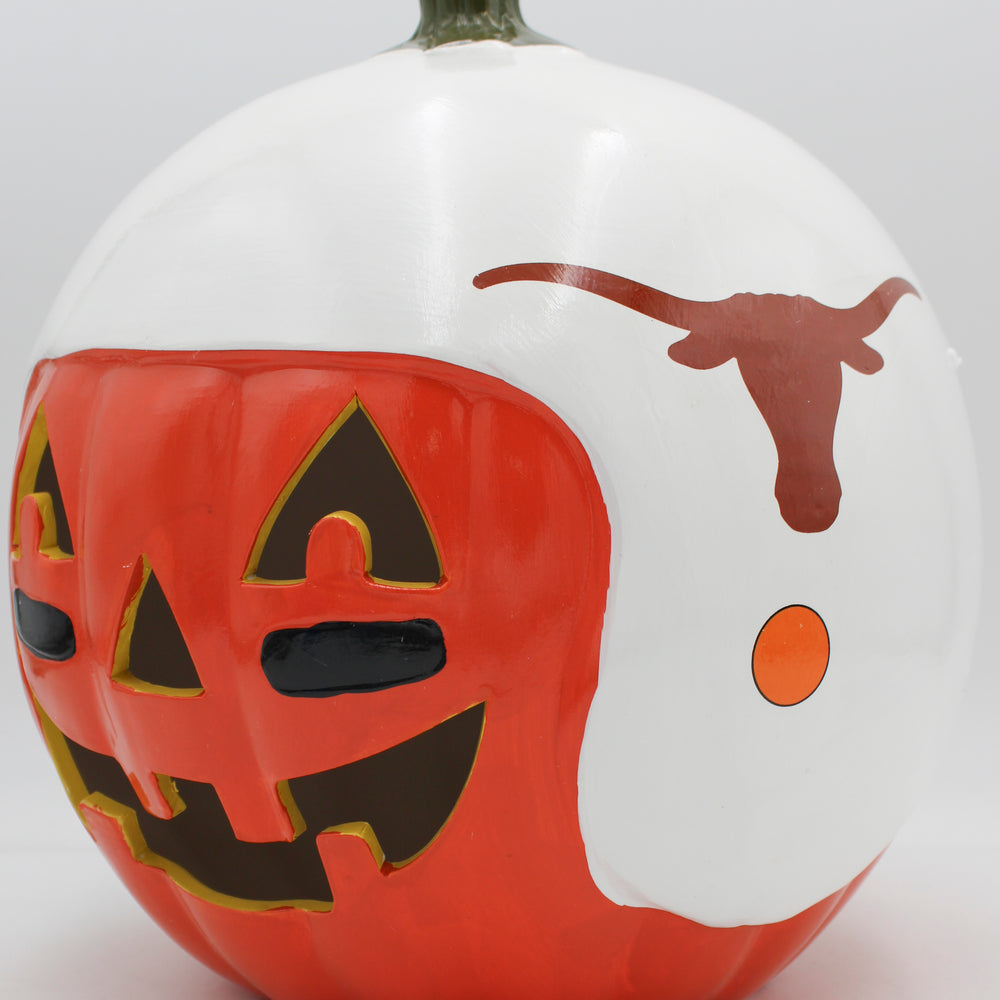 TEXAS LONGHORNS CERAMIC PUMPKIN HELMET 10"