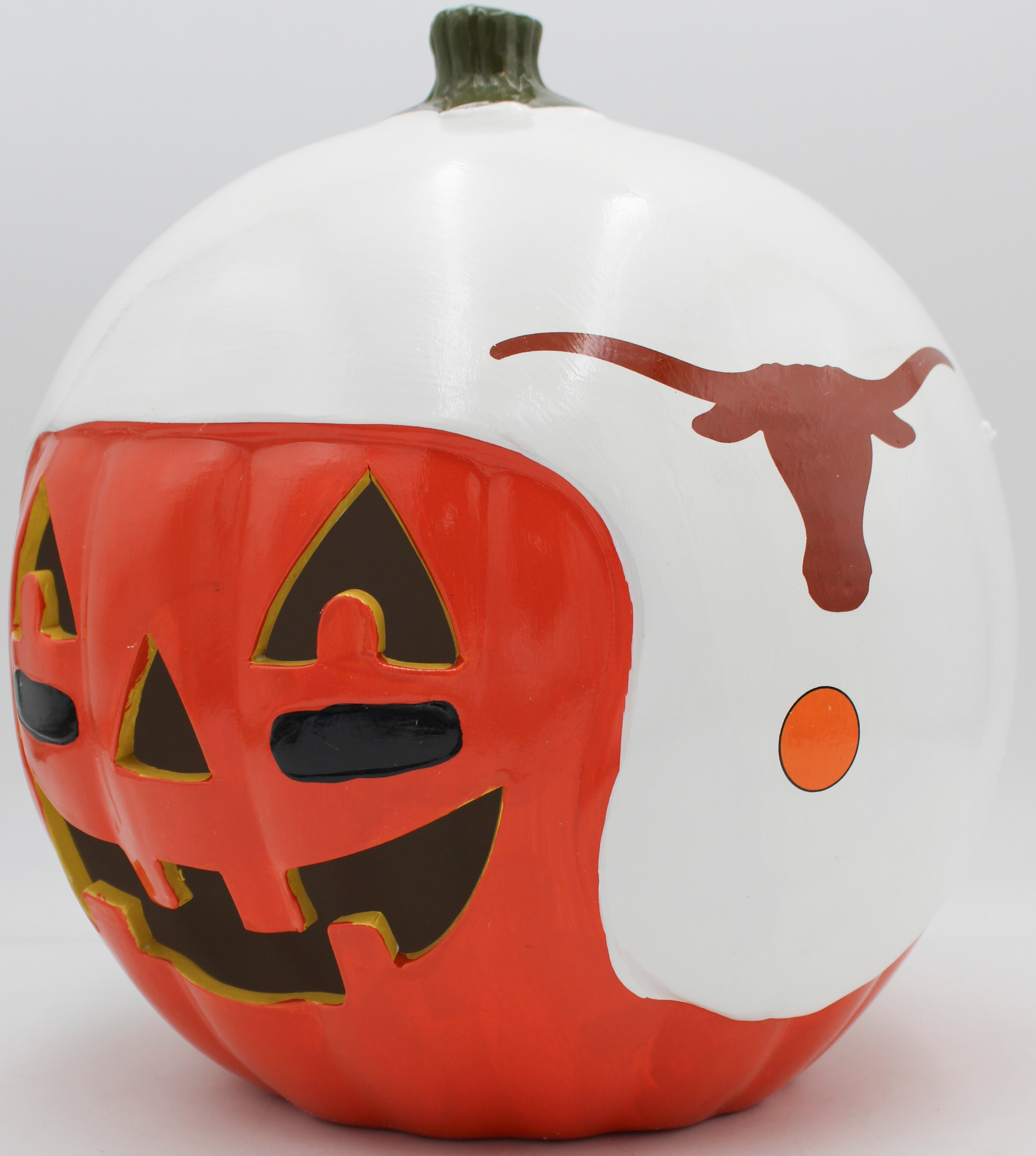 TEXAS LONGHORNS CERAMIC PUMPKIN HELMET 10"